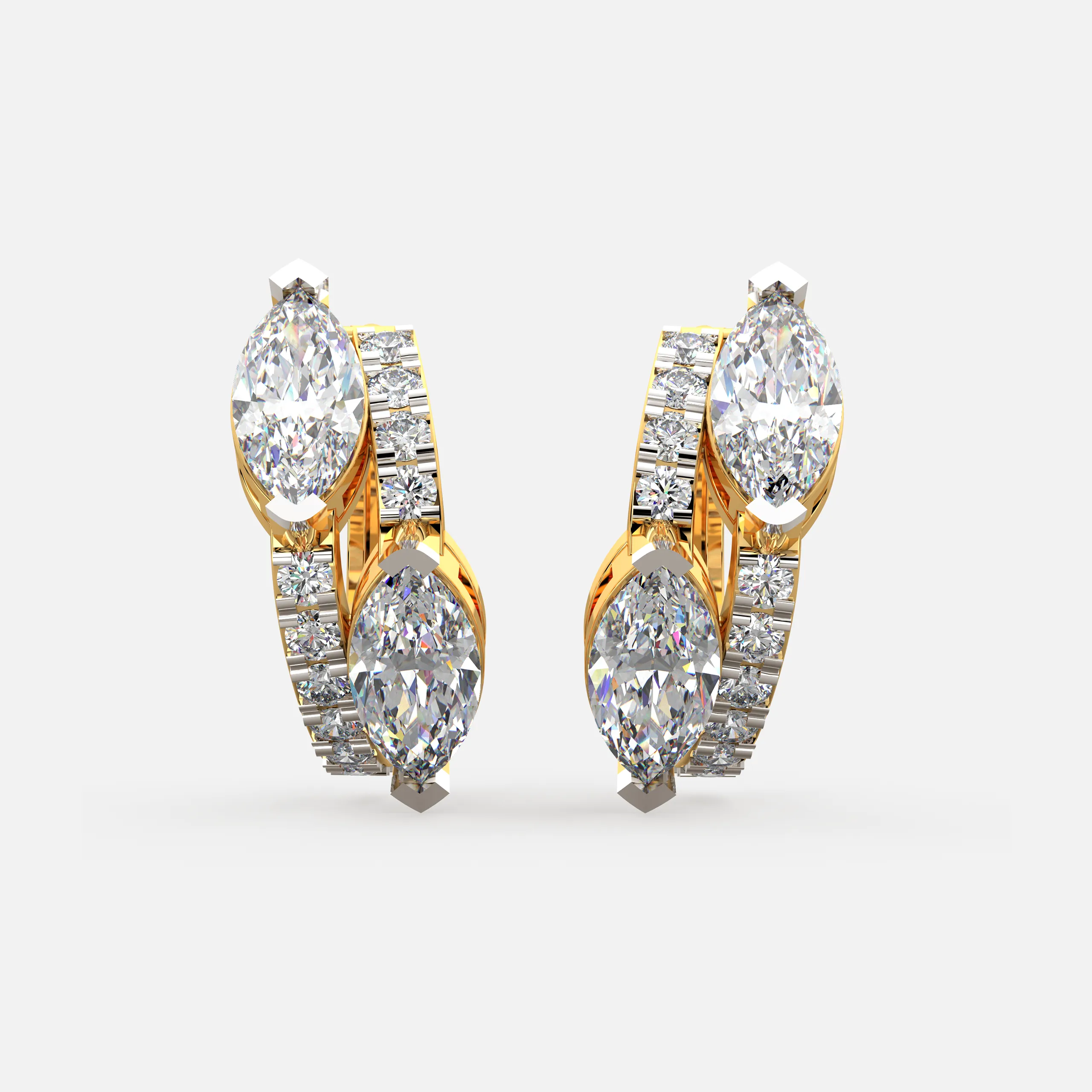 Marquise Diamond Hoop Earrings