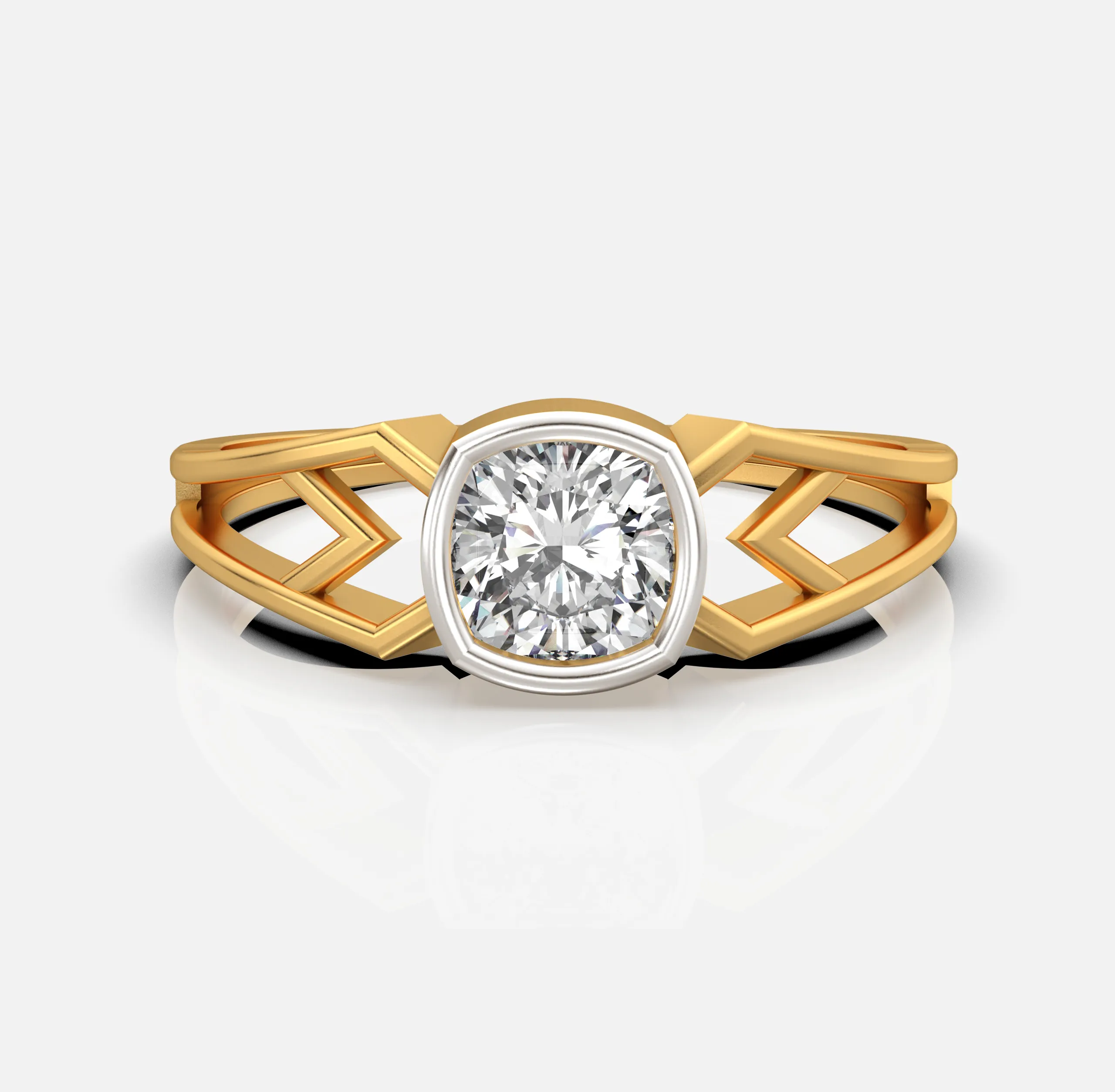Crown Link Diamond Ring
