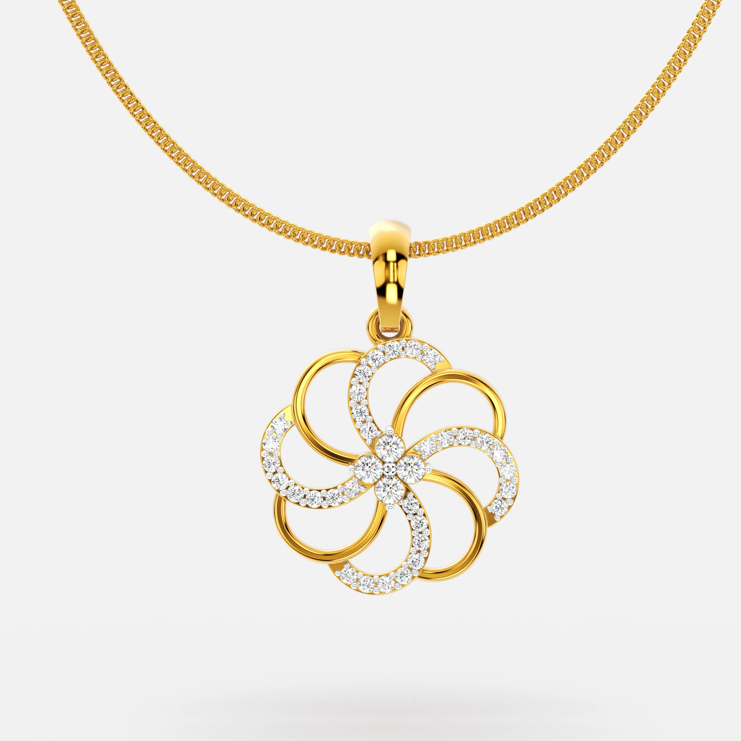 Floral Swirl Diamond Pendant
