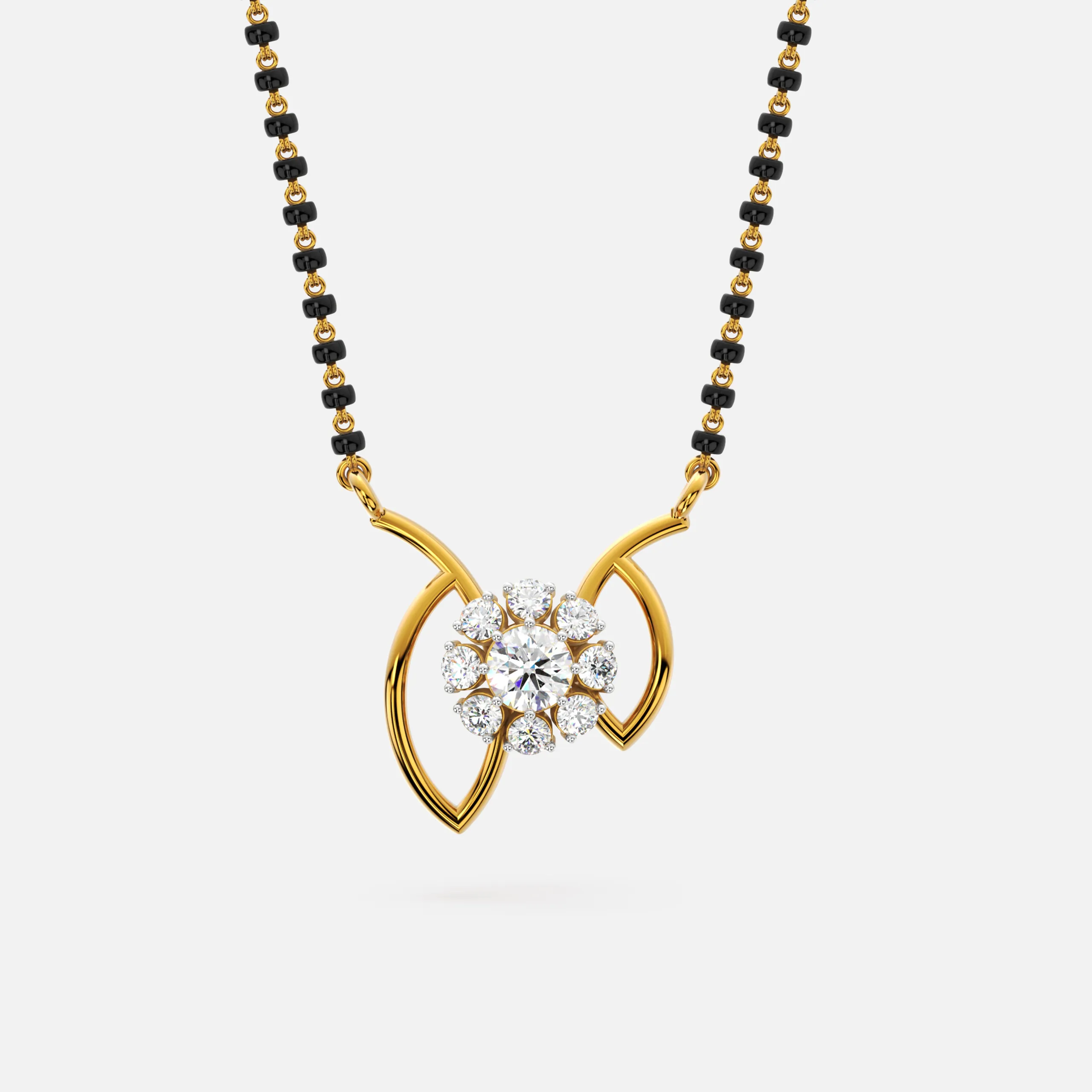 Floral Petal Diamond Mangalsutra
