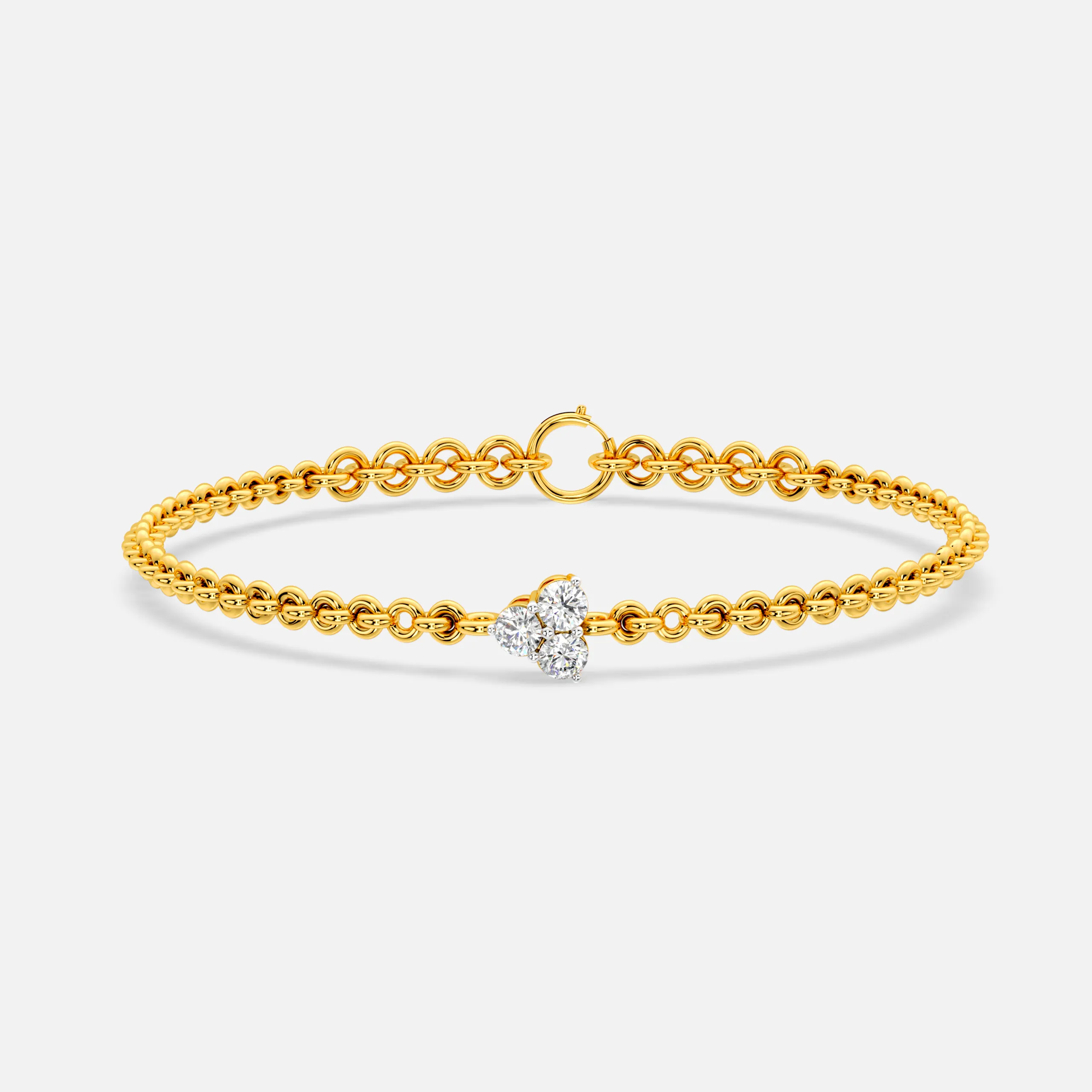 Diamond Cluster Link Bracelet