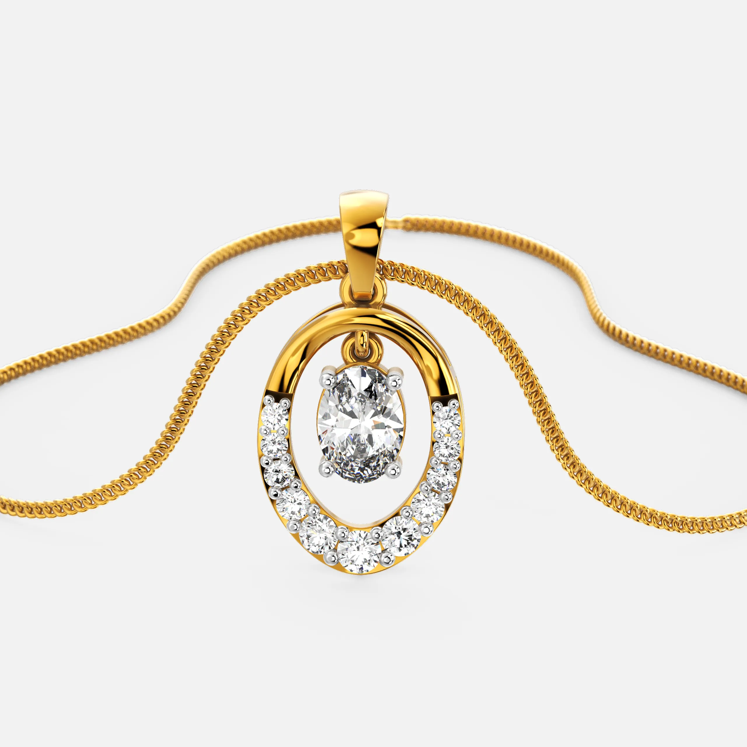 Ethereal Oval Diamond Pendant