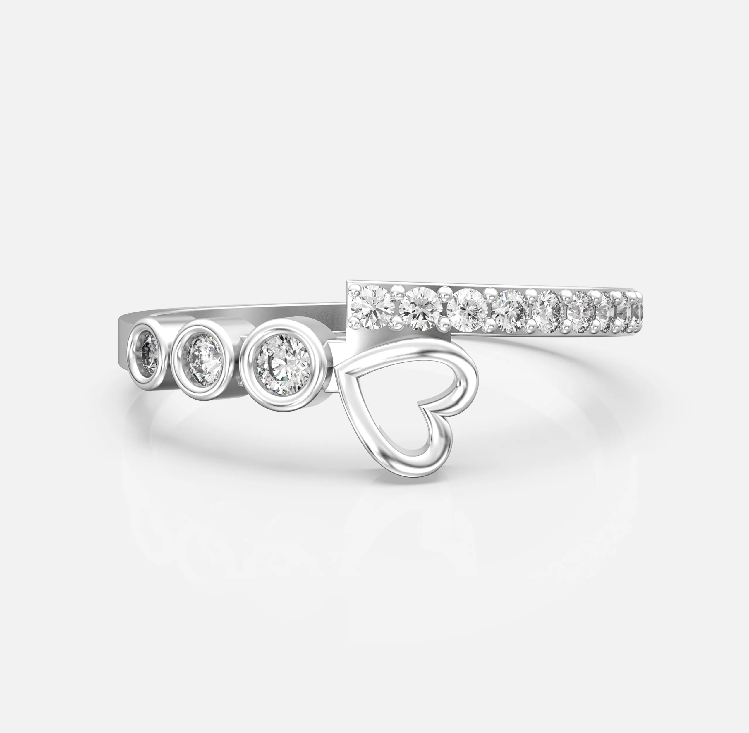 Heartline Diamond Duo Ring