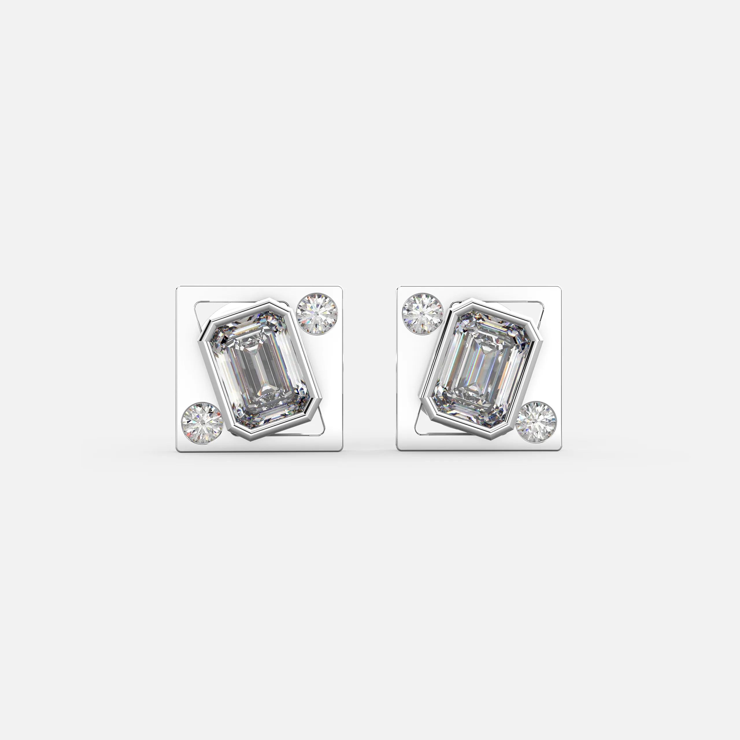 Luxe Edge Diamond Earrings