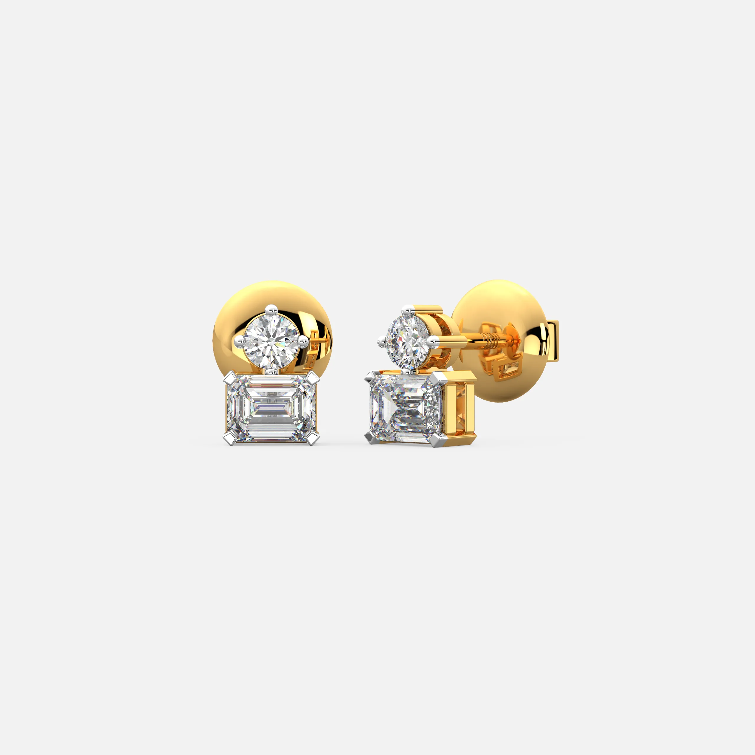 Radiant Duo Diamond Earrings