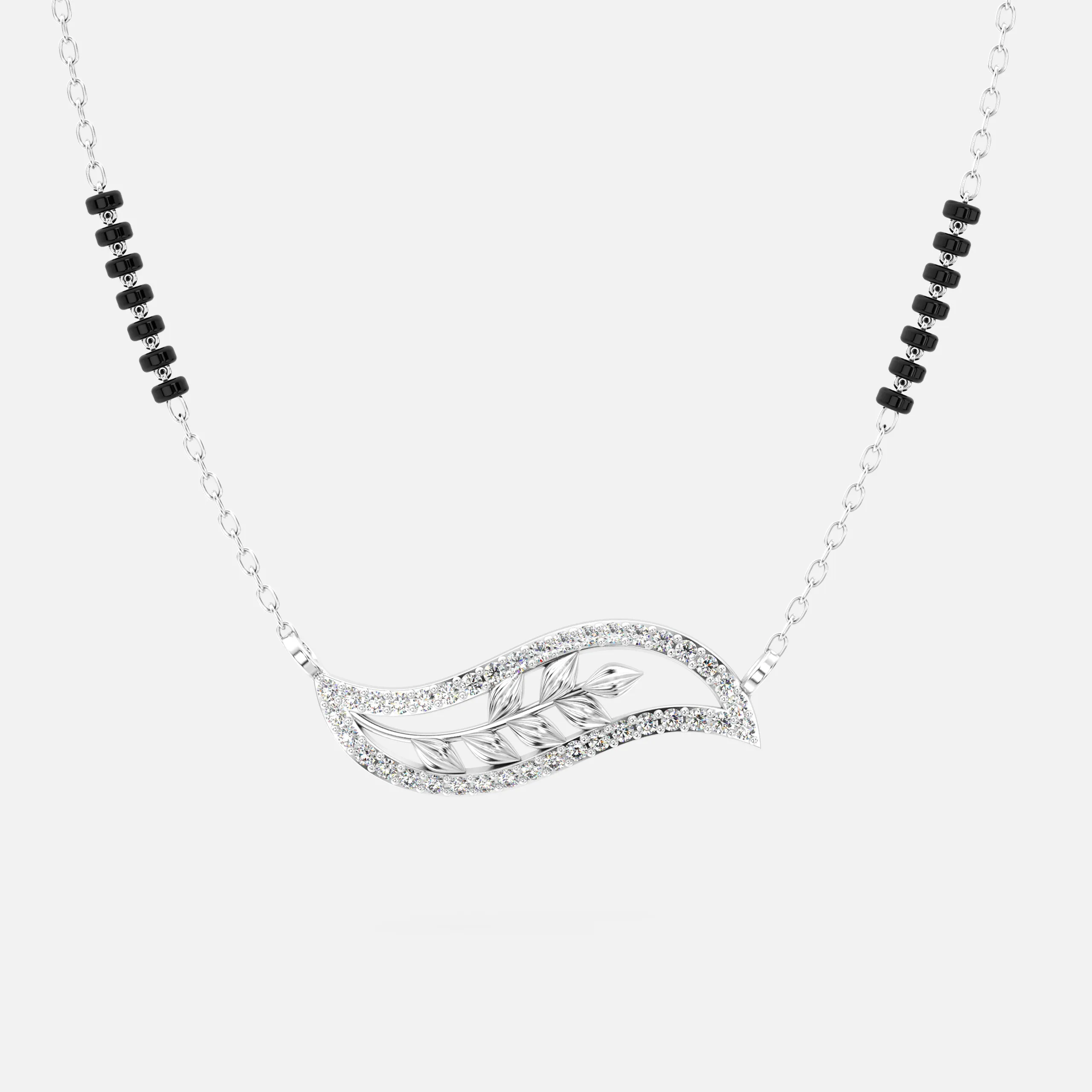 Leaf Wave Diamond Mangalsutra