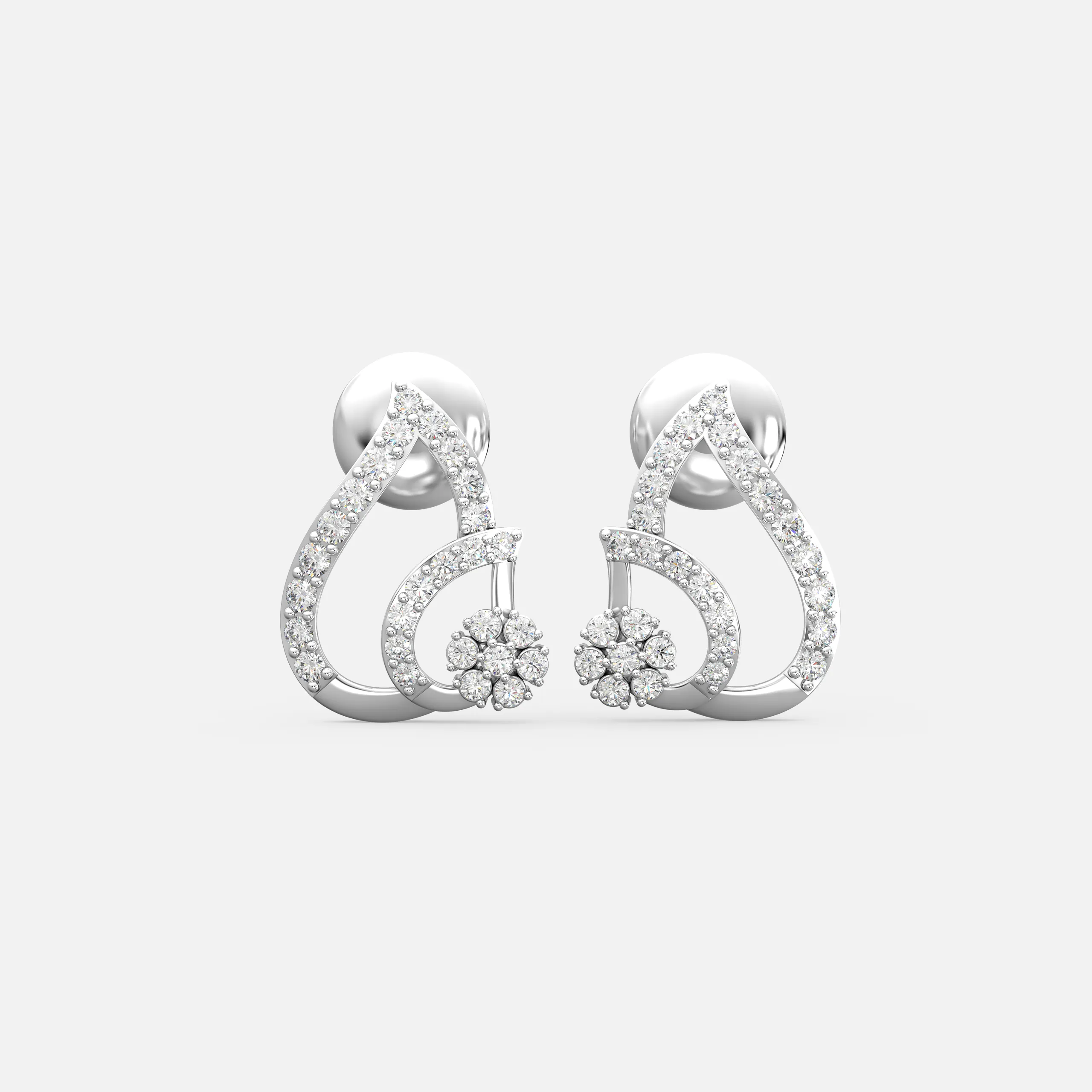 Diamond Bloom Loop Earrings