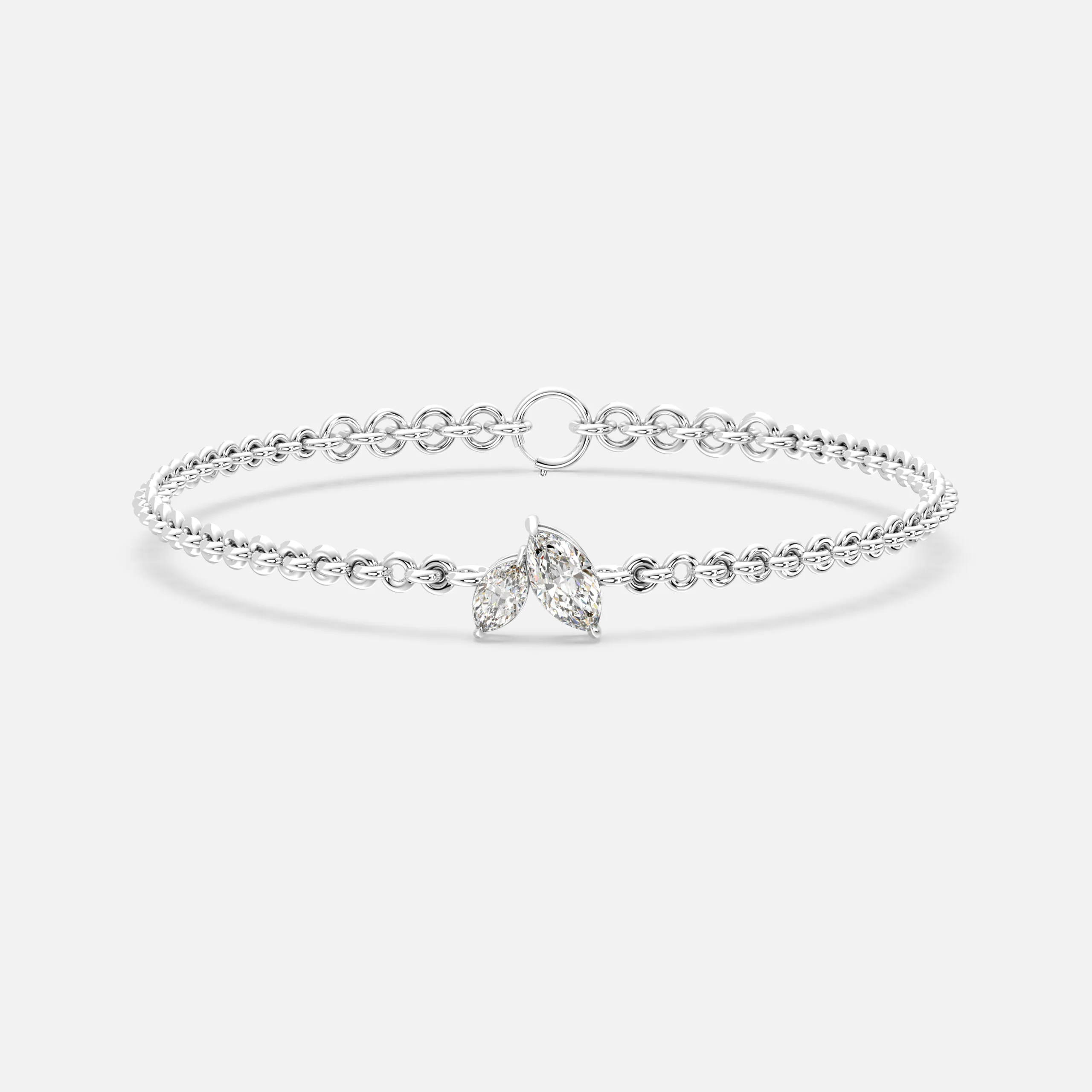 Twin Leaf Diamond Bracelet