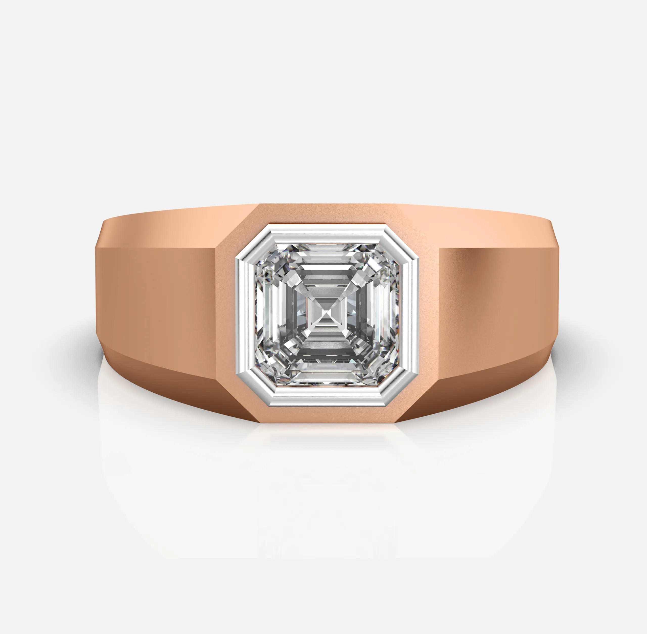 Regal Step Diamond Signet Ring