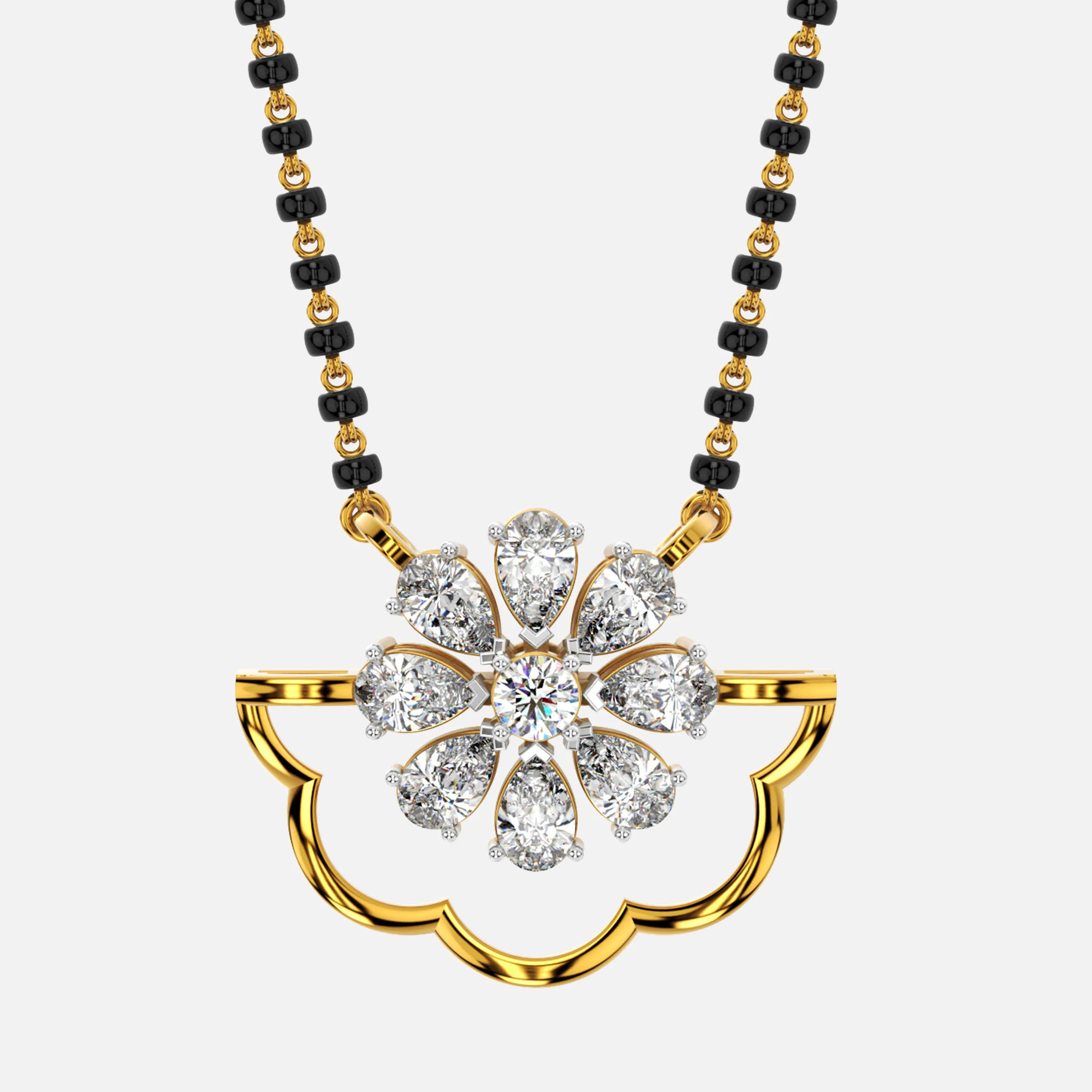 Floral Crest Diamond Mangalsutra