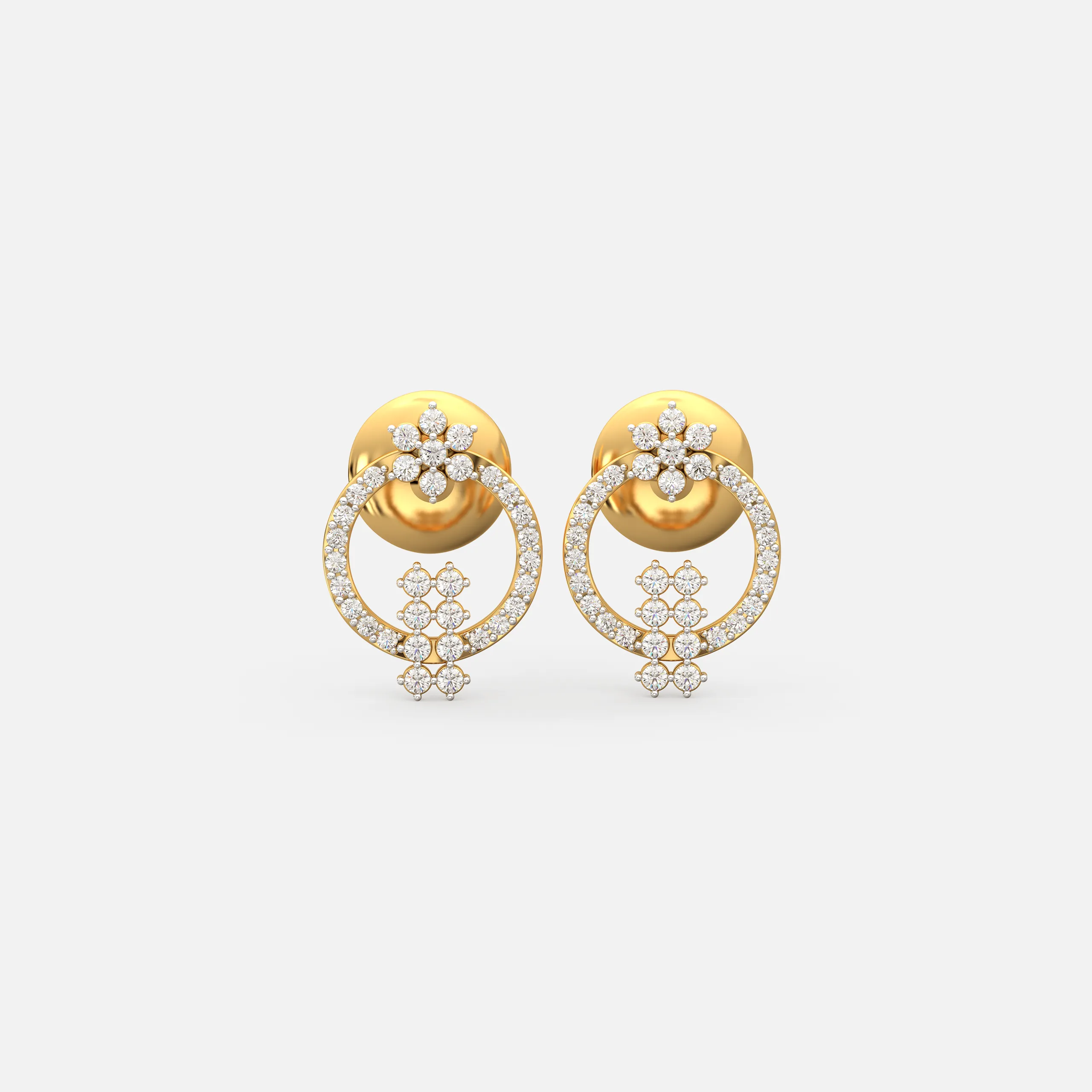 Diamond Halo Drop Studs