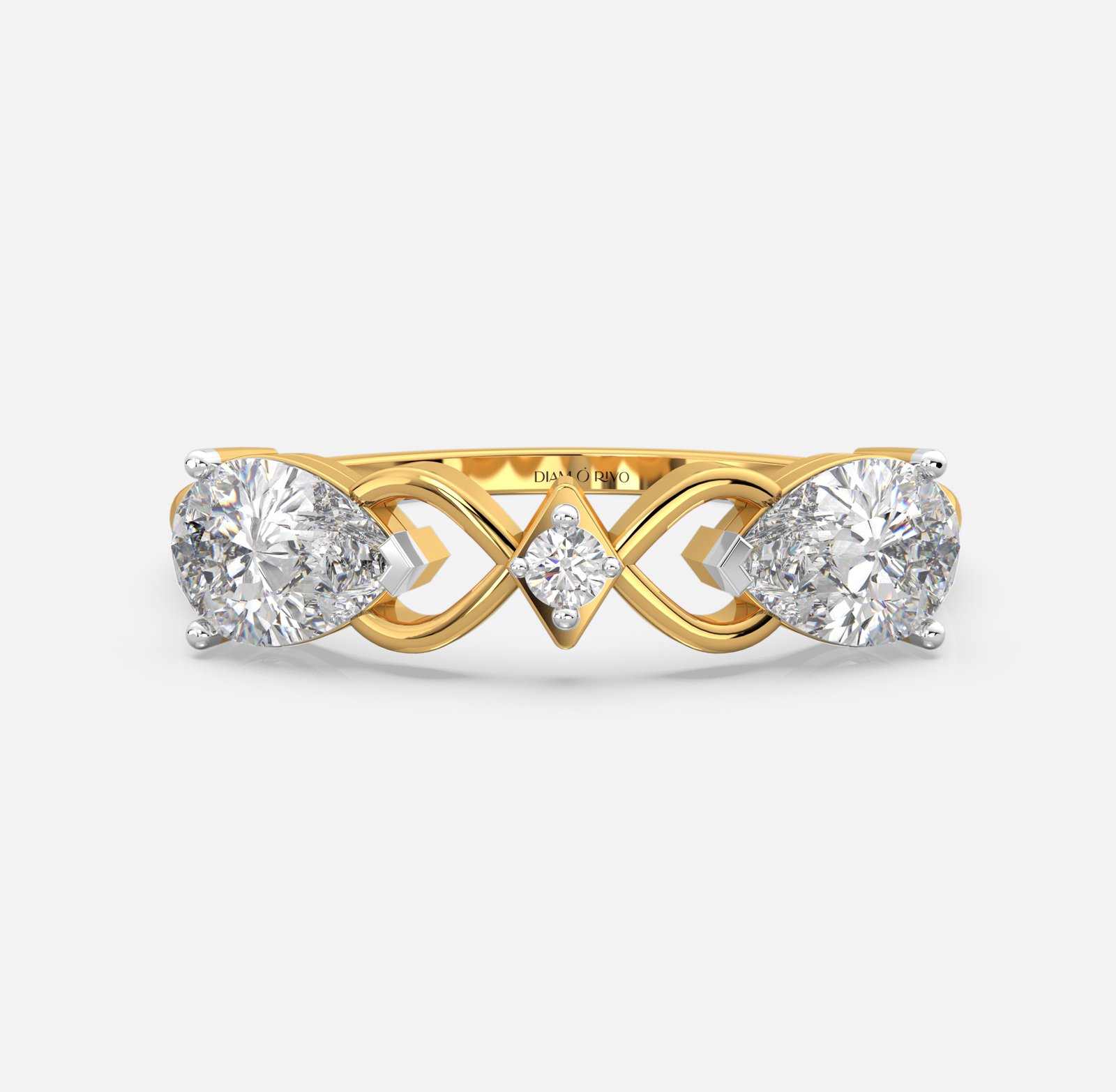 Dual Pear Embrace Diamond Ring