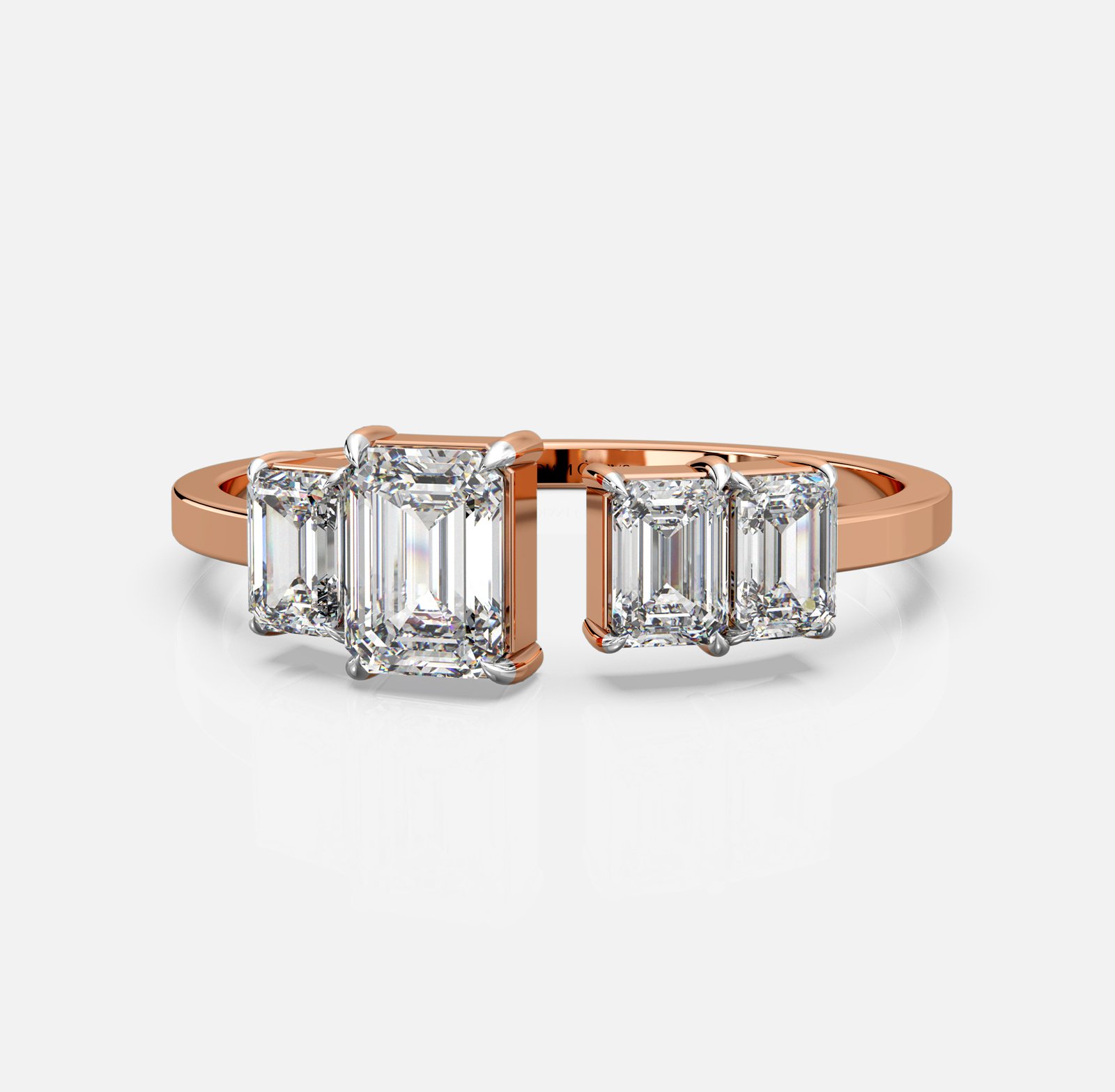 Emerald Trio Radiant Ring