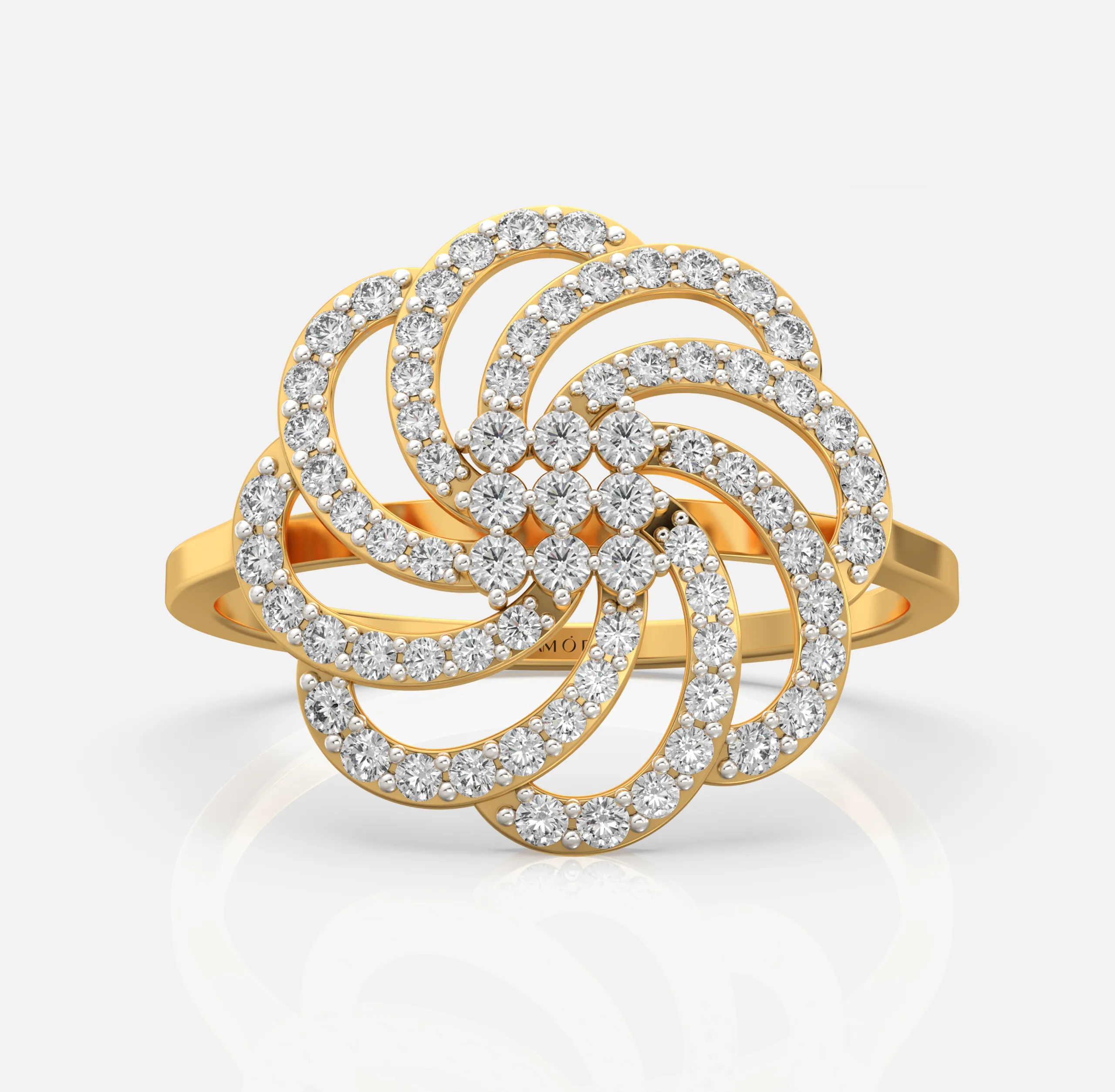 Swirl Bloom Diamond Ring
