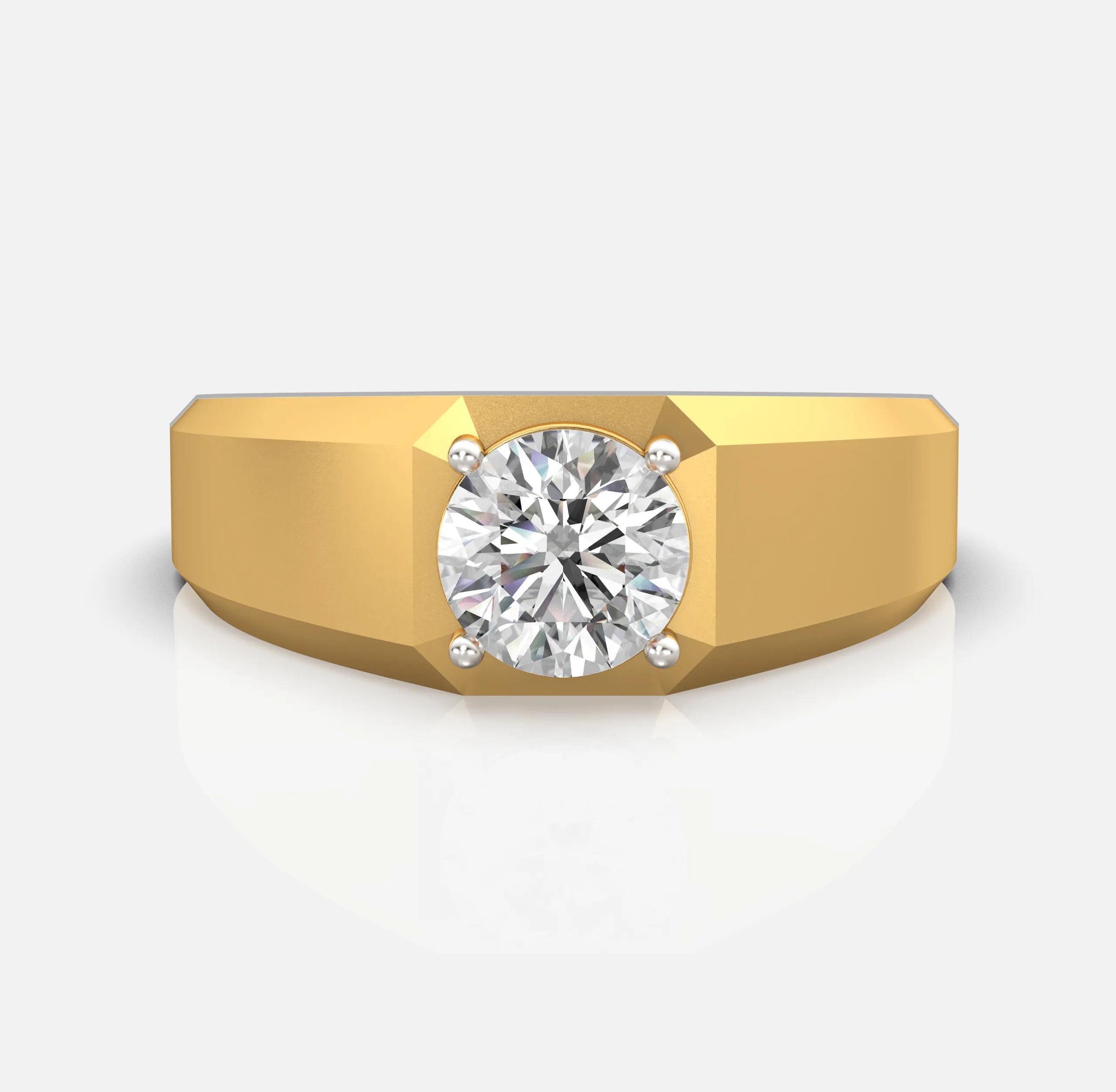 Facet Crown Diamond Ring