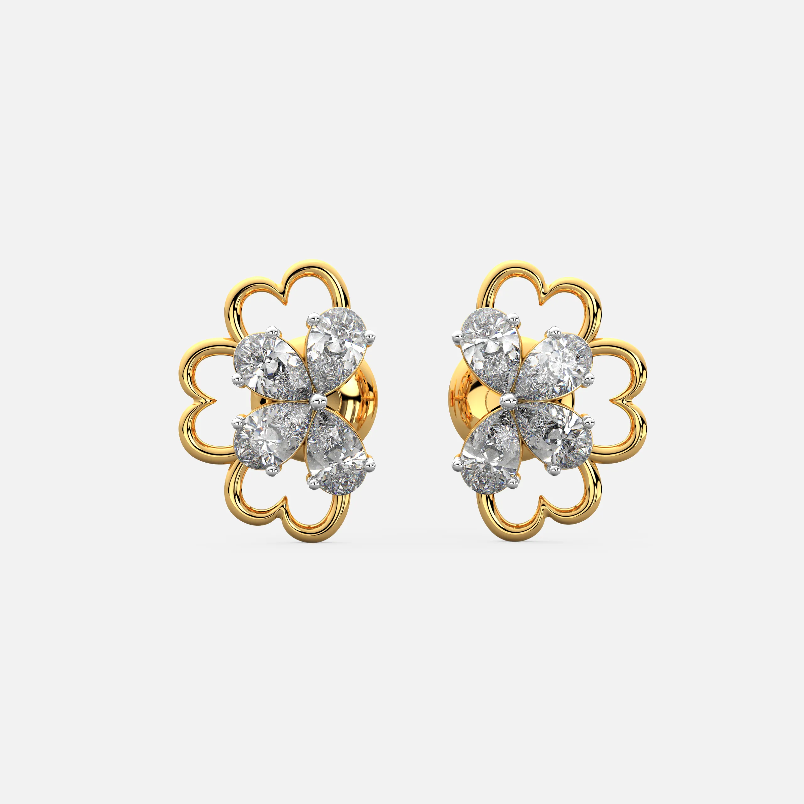 Heart Bloom Diamond Earrings