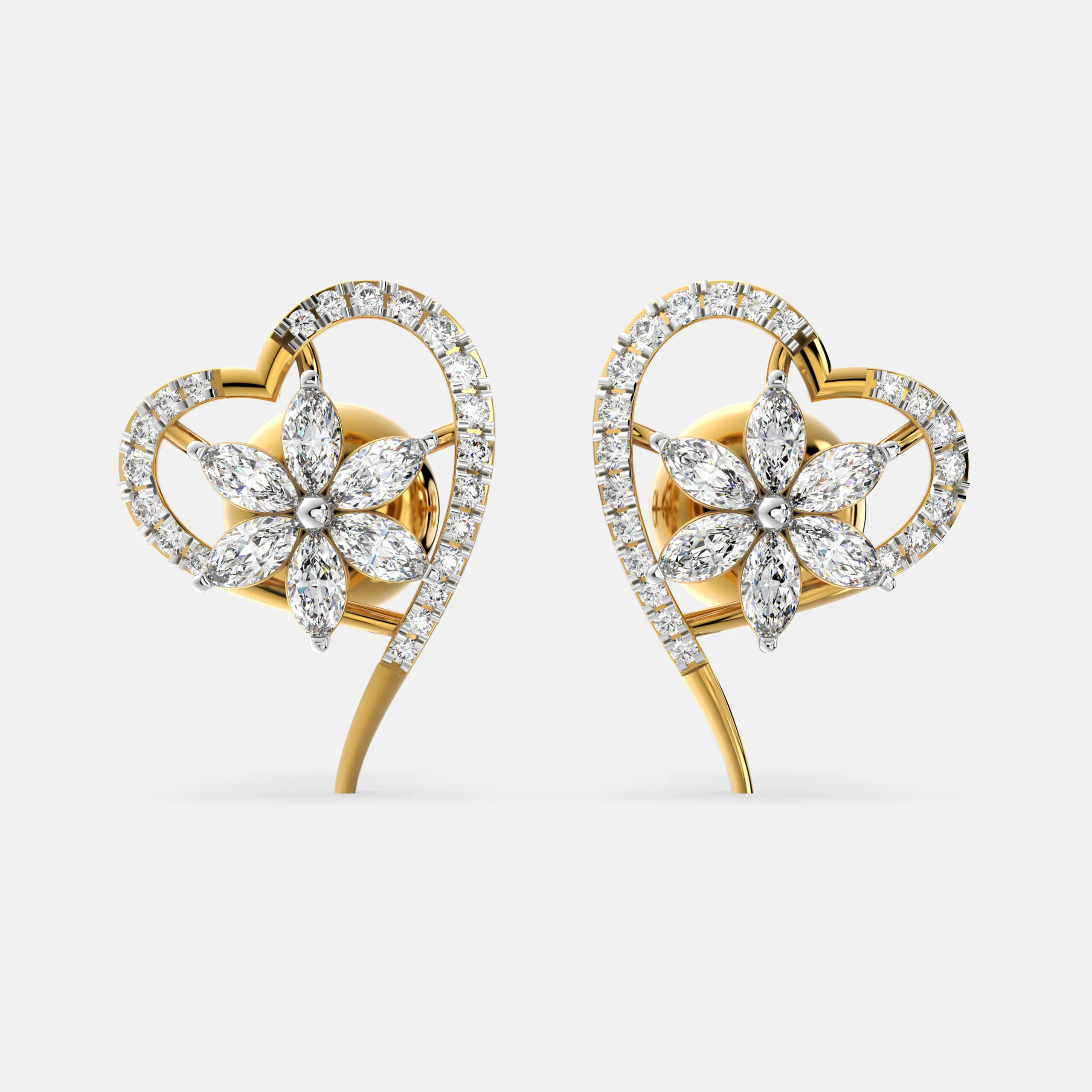 Blossom Heart Diamond Earrings