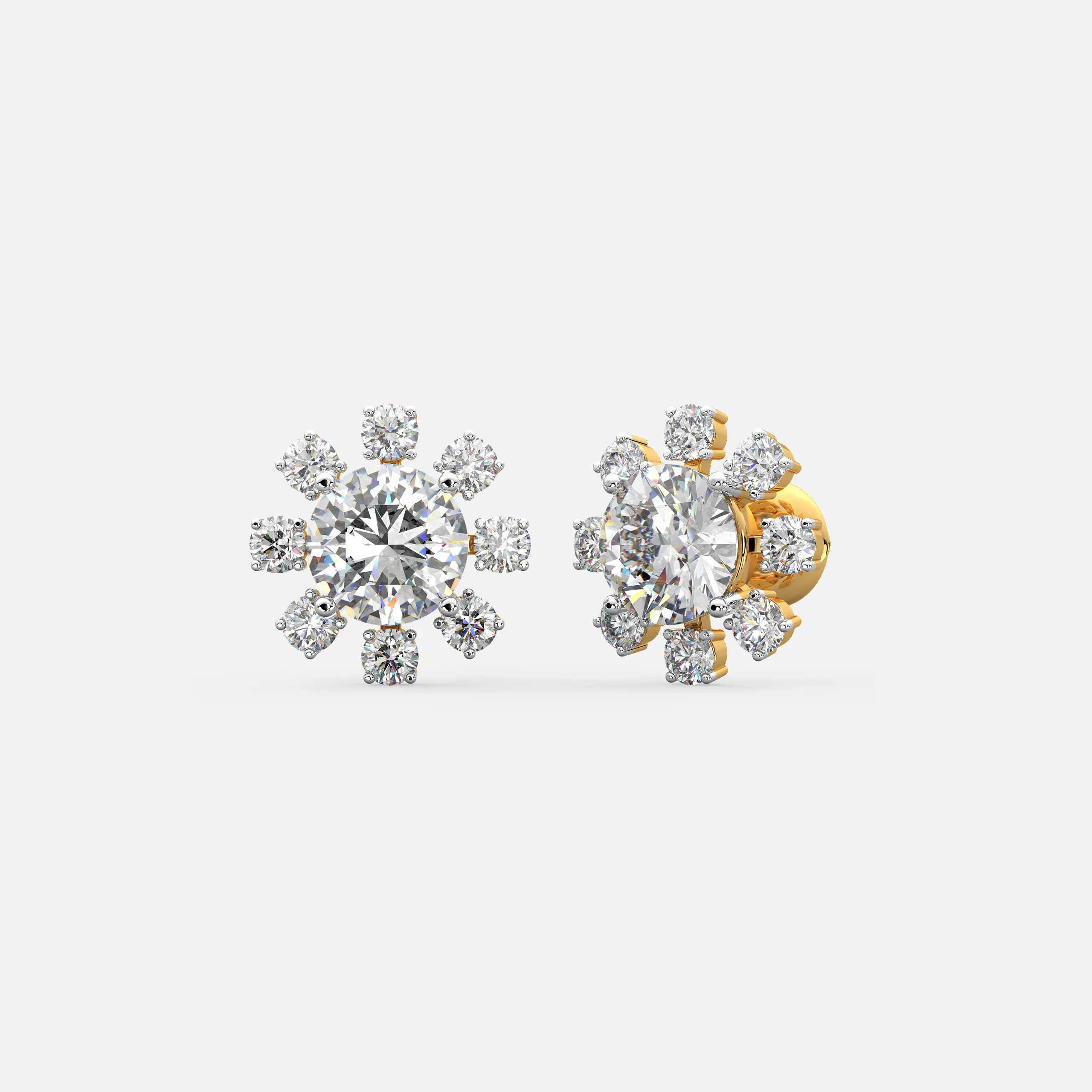Starburst Diamond Stud Earrings