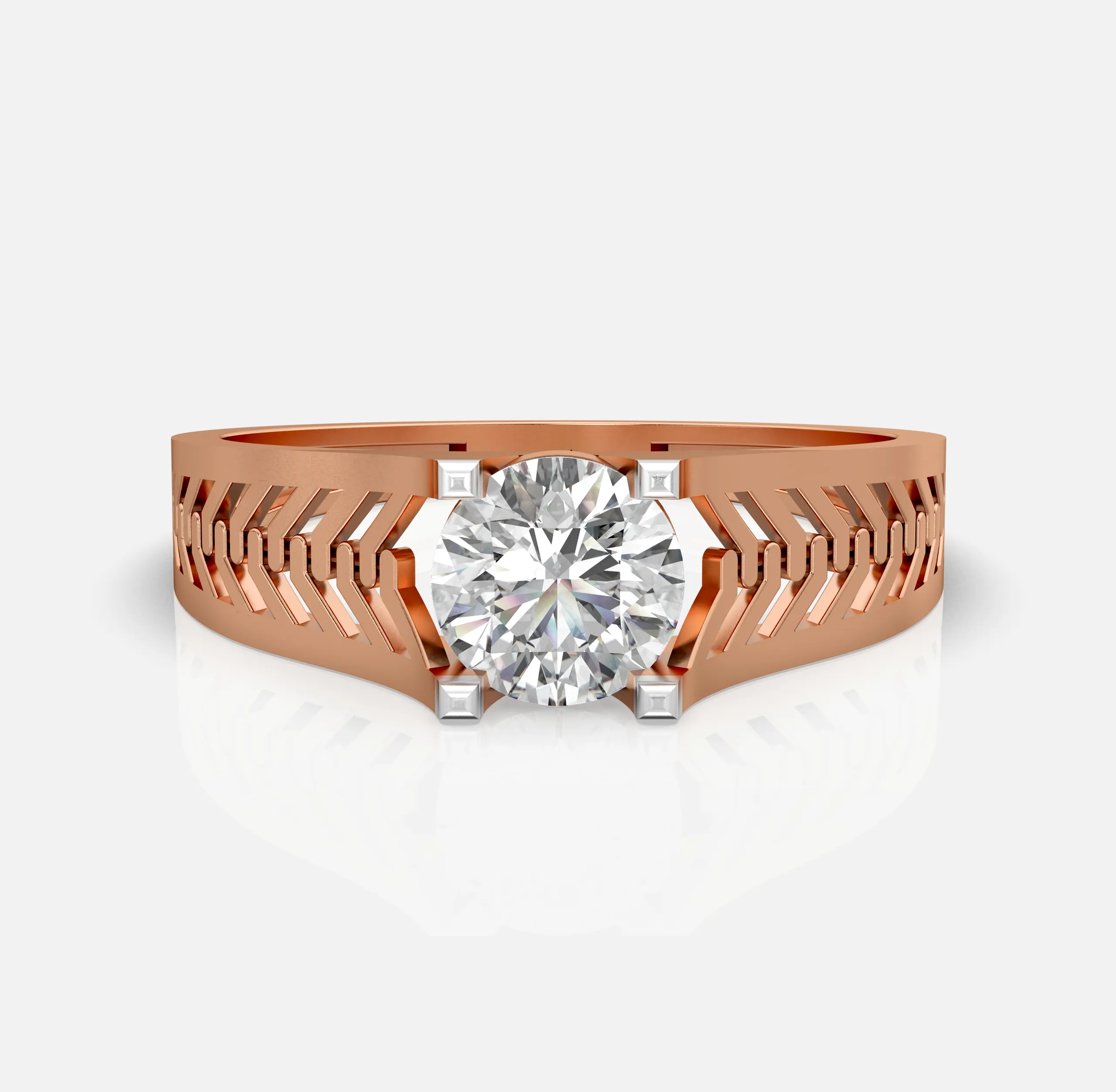 Linked Edge Diamond Ring