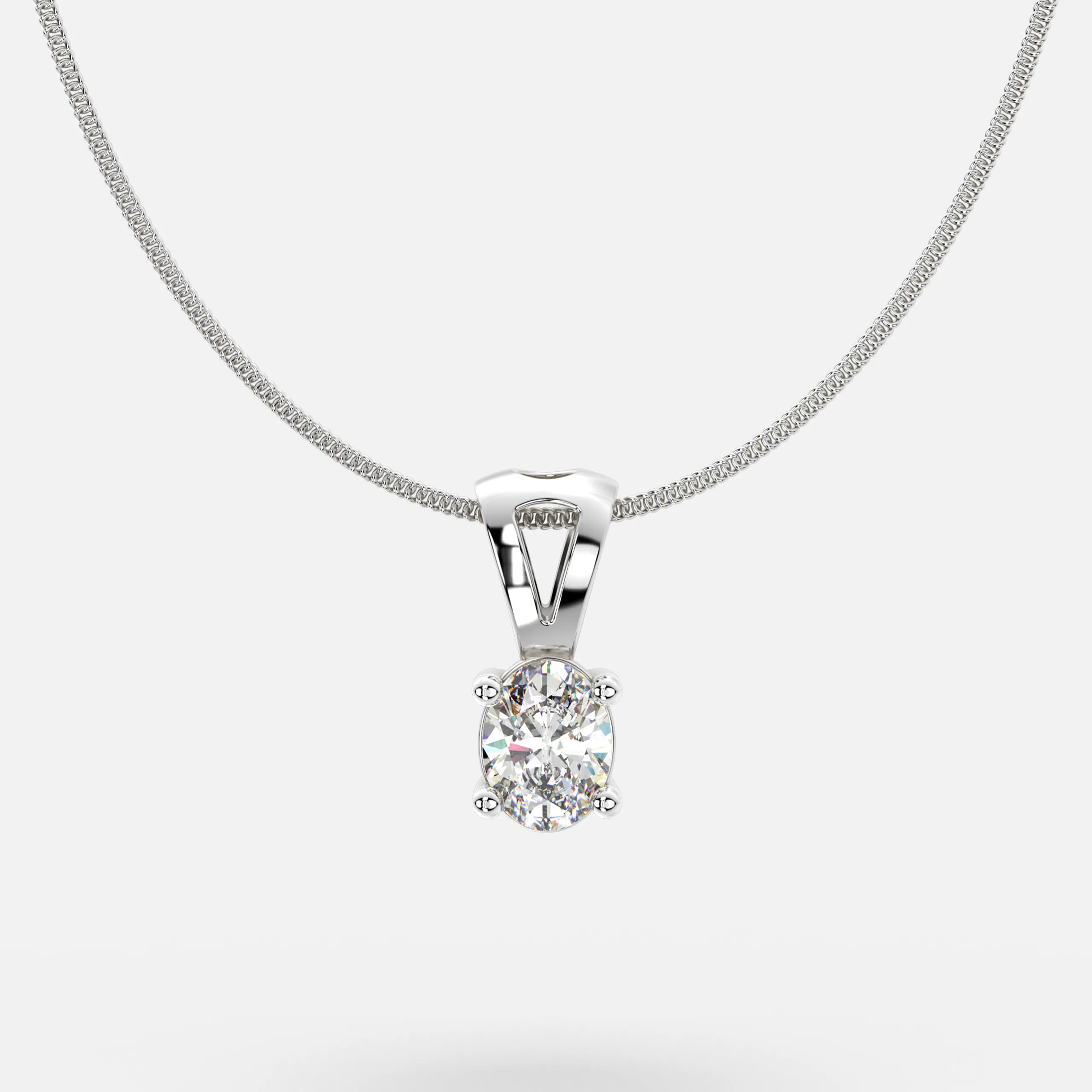 Oval Halo Diamond Pendant