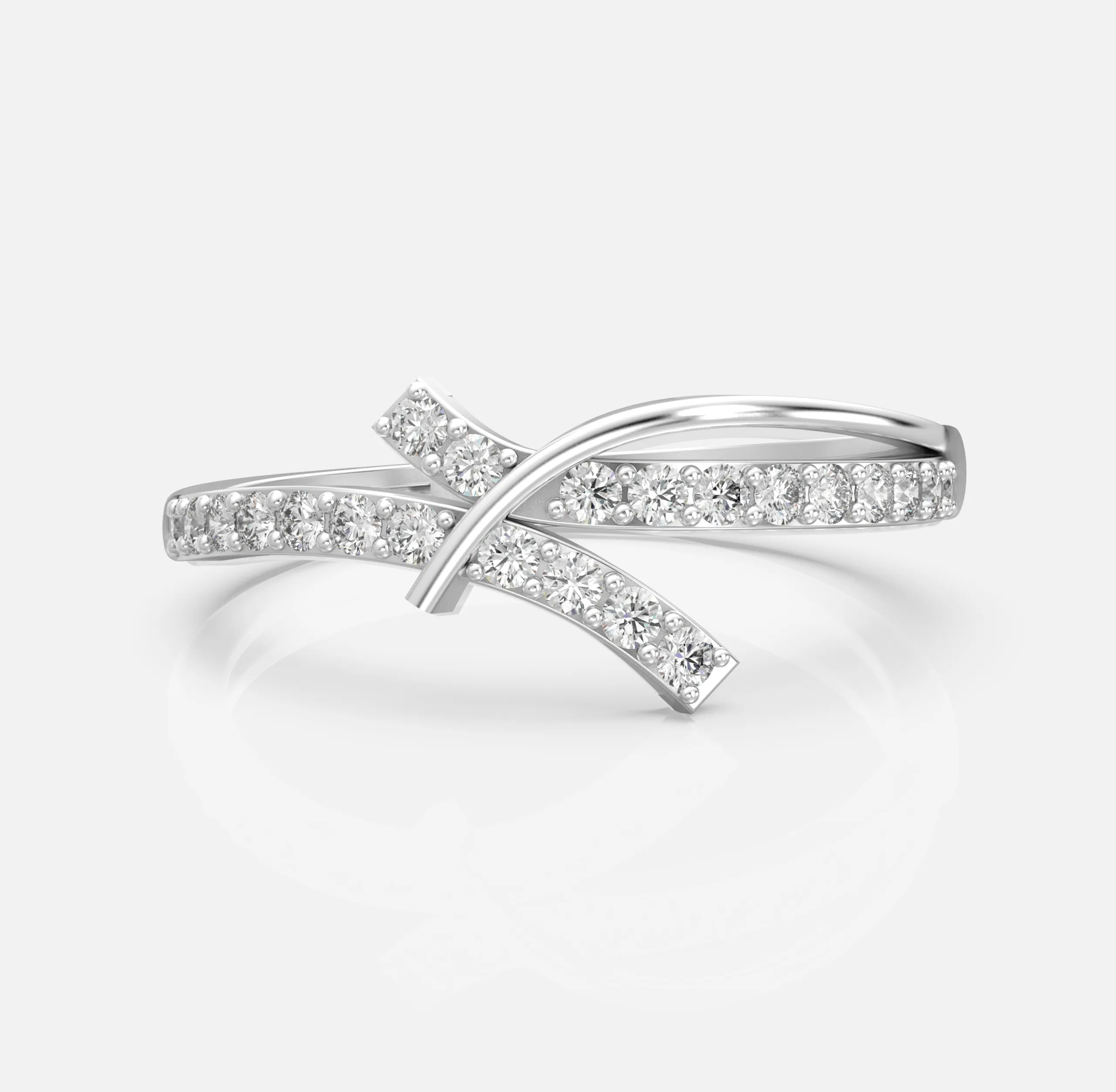 Diamond Crossflow Band Ring