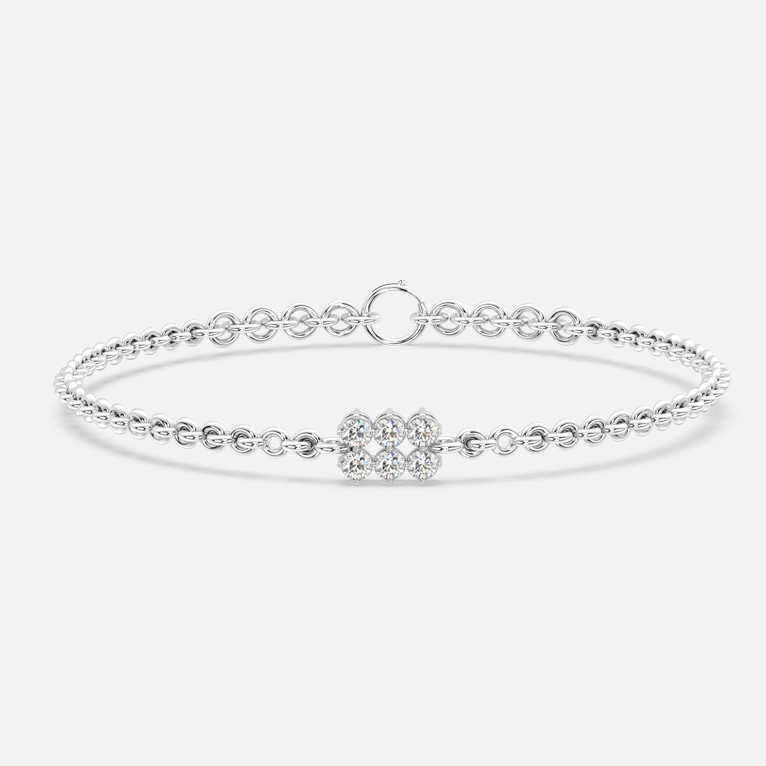 Diamond Cluster Bead Bracelet