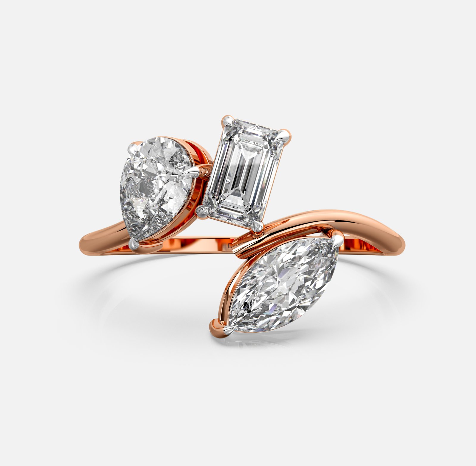 Trio Harmony Diamond Bypass Ring