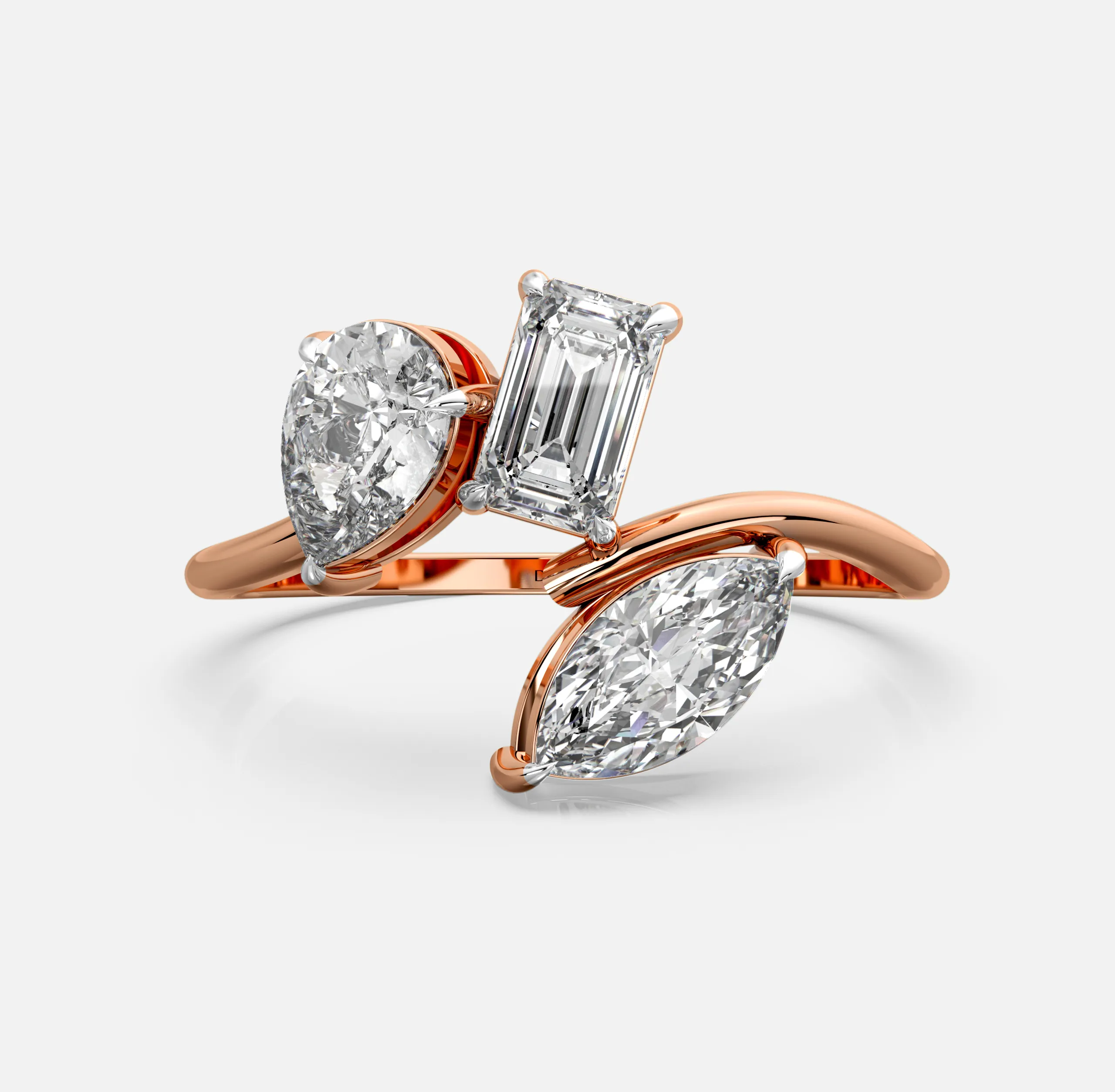 Trio Harmony Diamond Bypass Ring