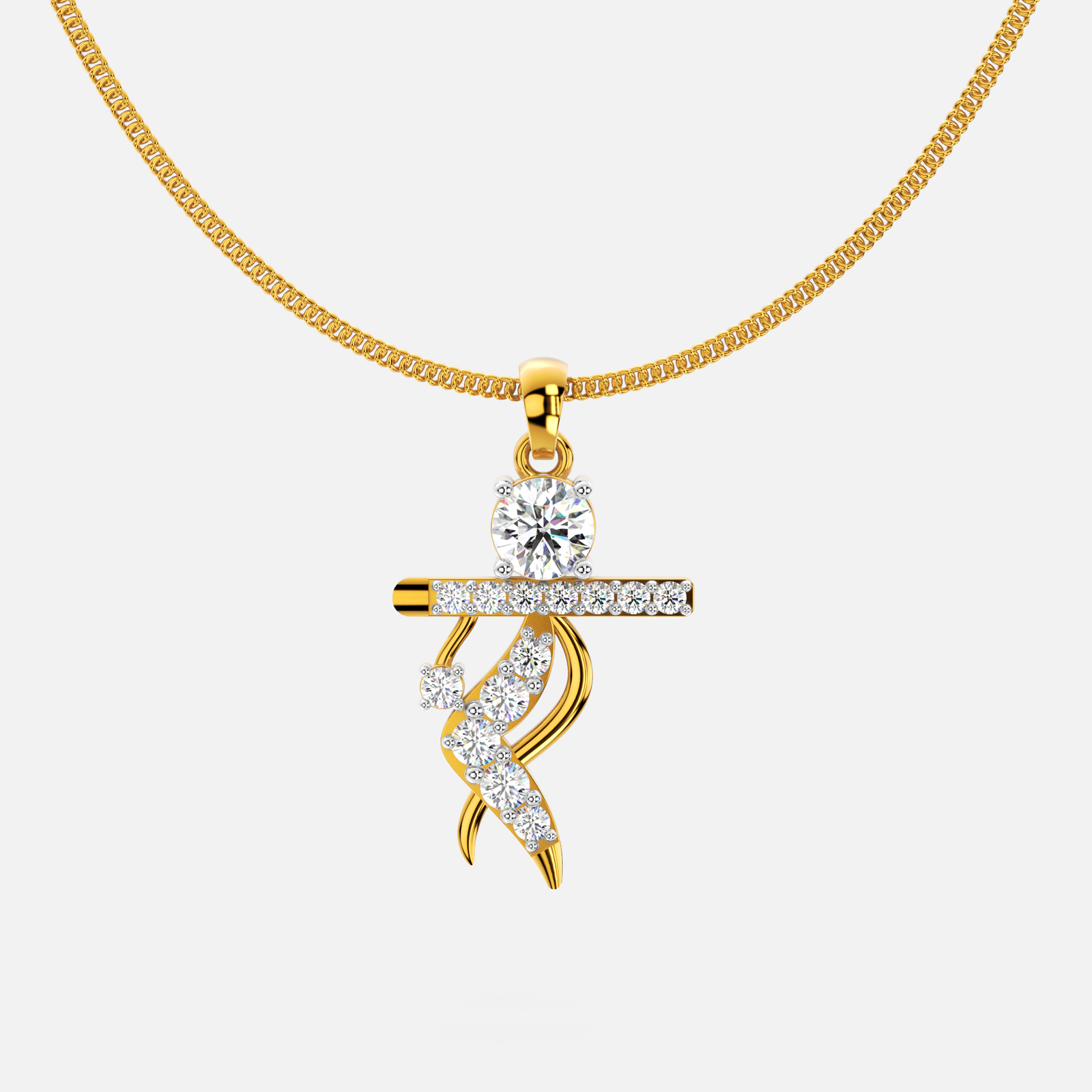 R Diamond Pendant