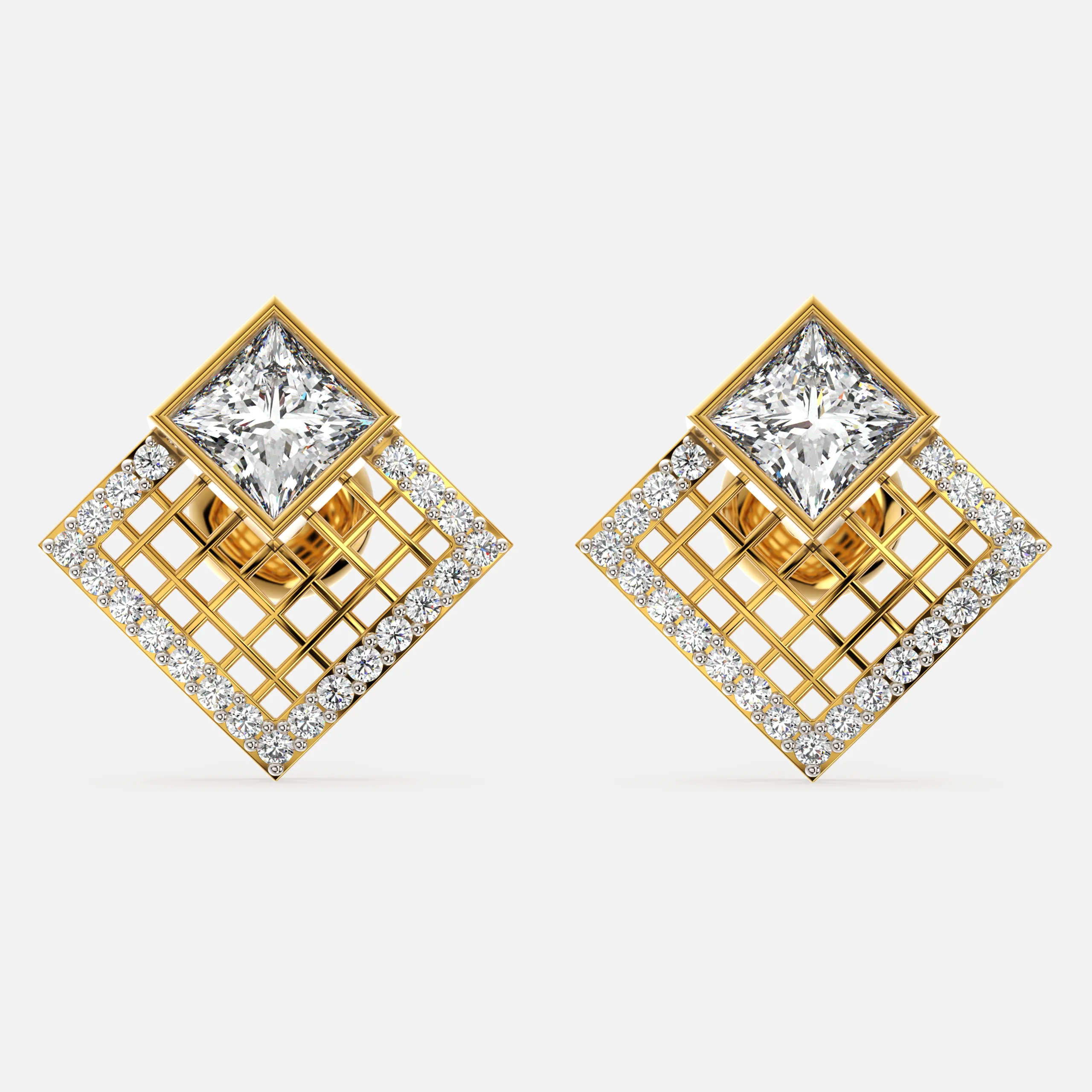 Celestia Grid Diamond Earrings