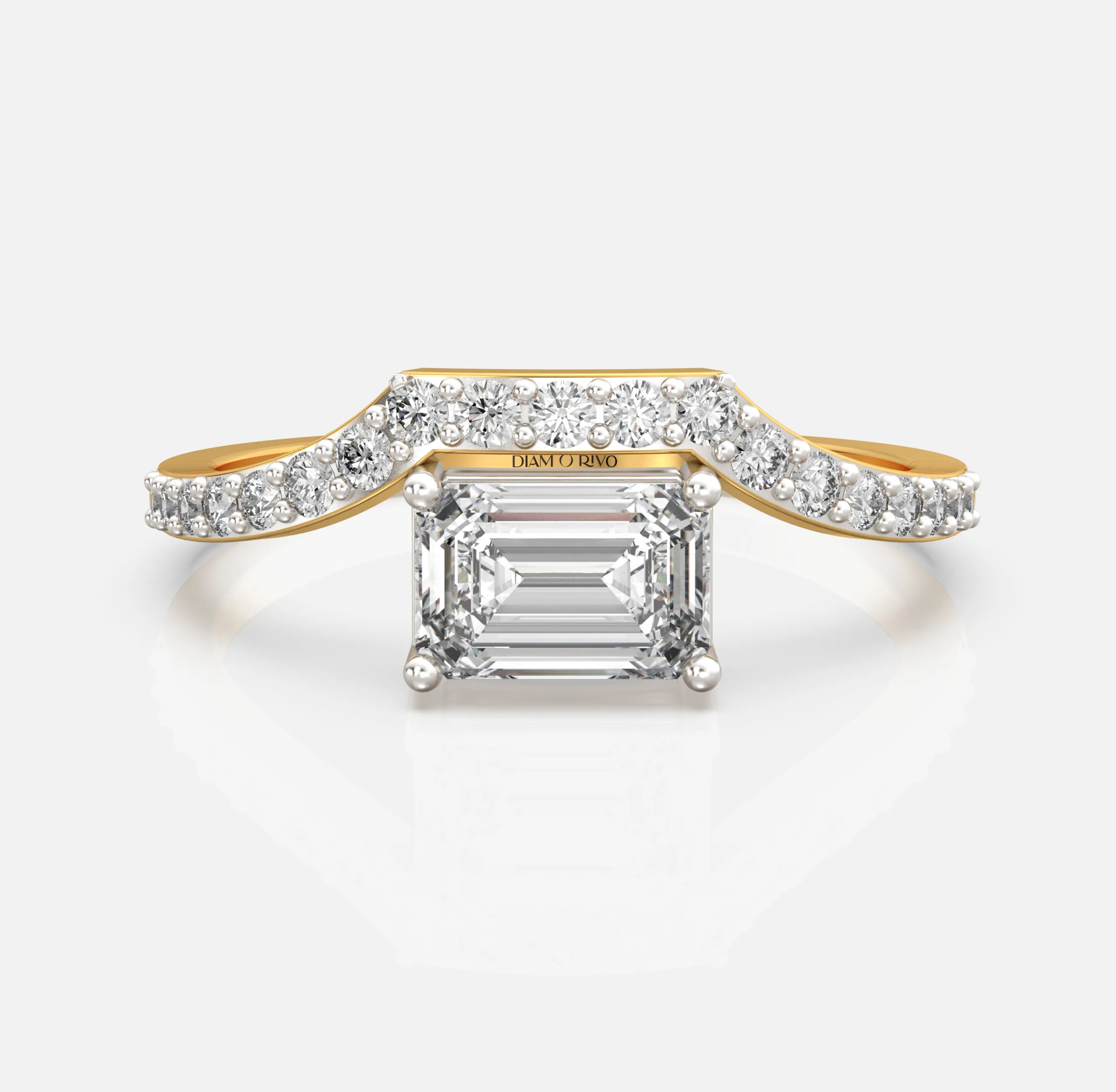 Emerald Arc Diamond Ring