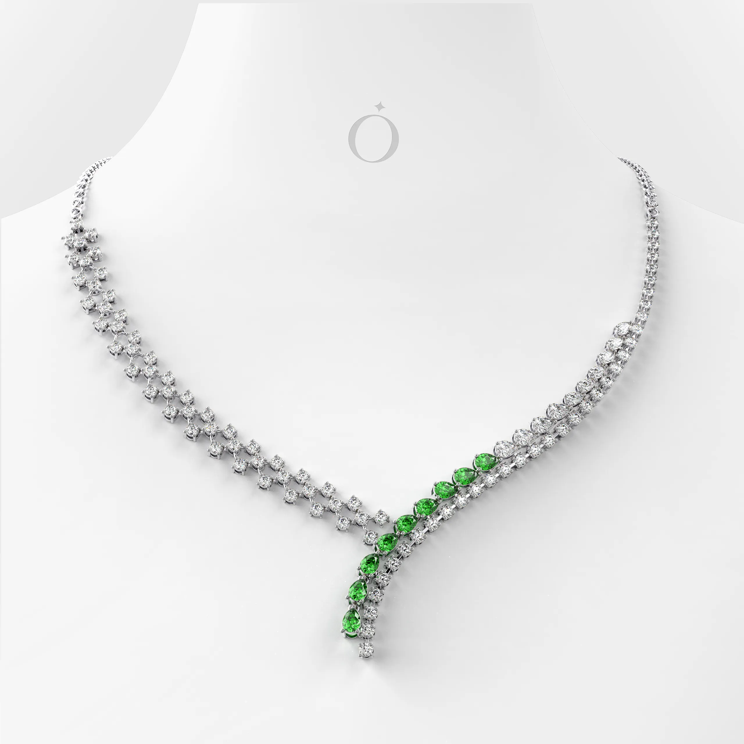 Asymmetric Diamond Necklace