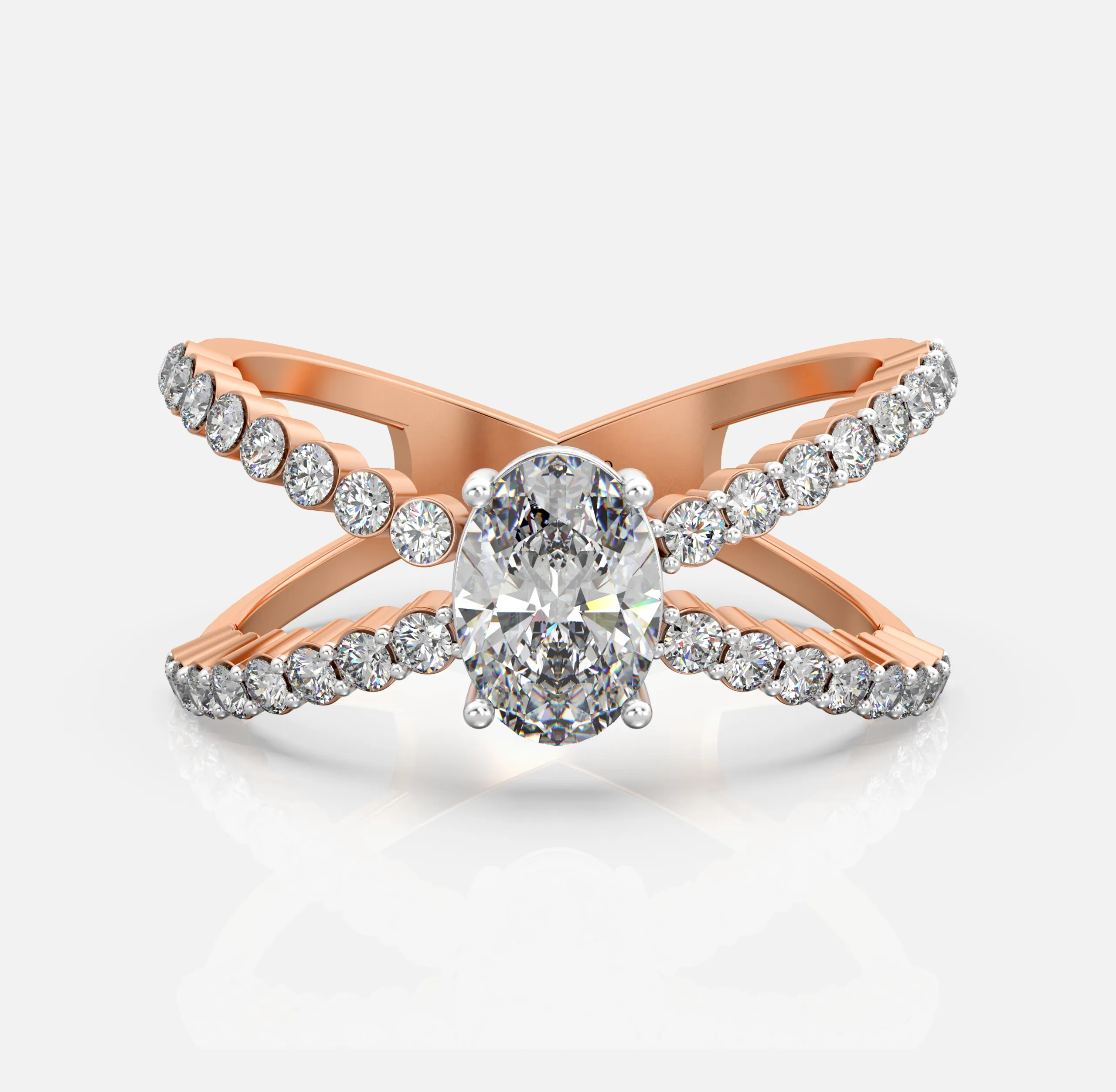 Cross Embrace Diamond Ring