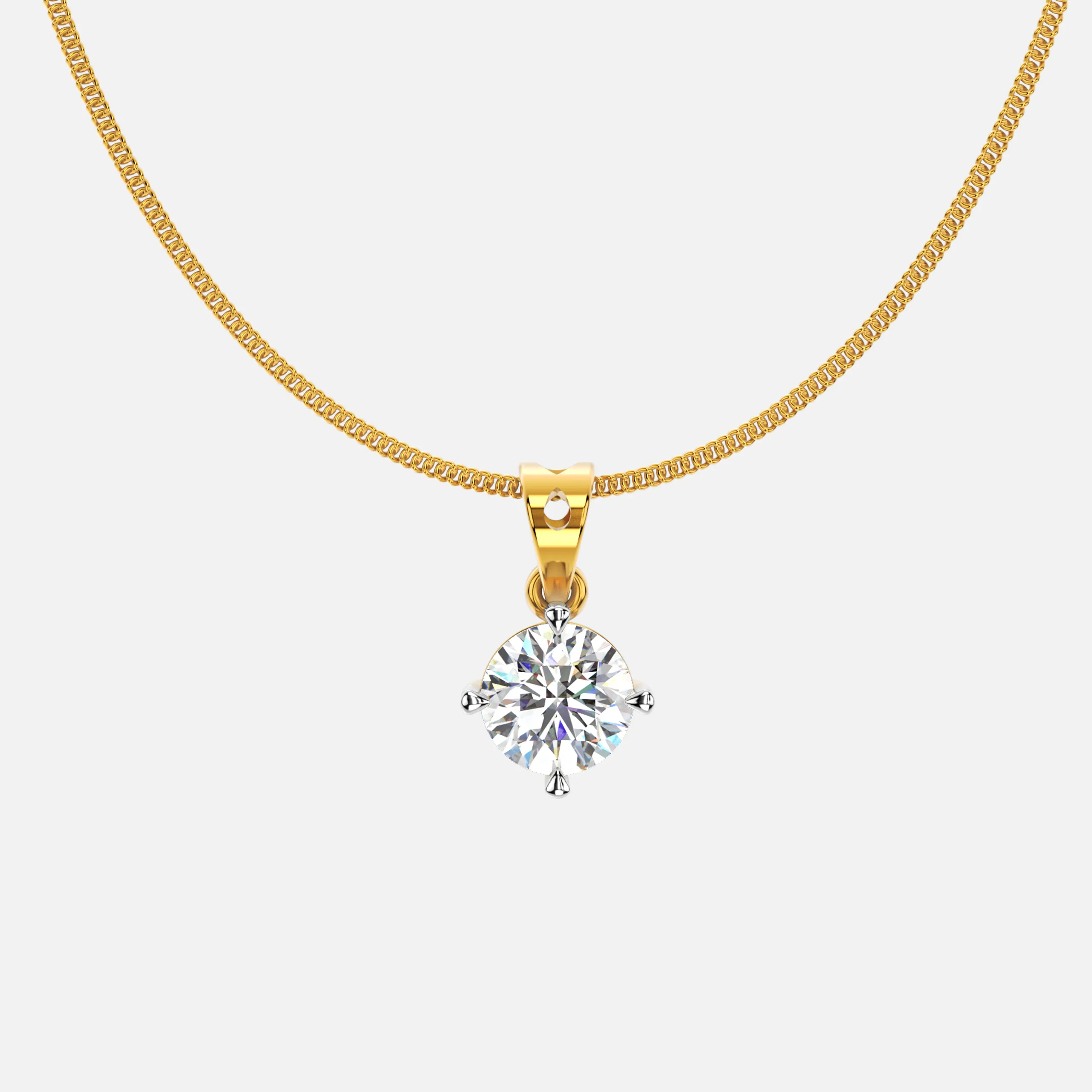 Solitaire Round Diamond Pendant