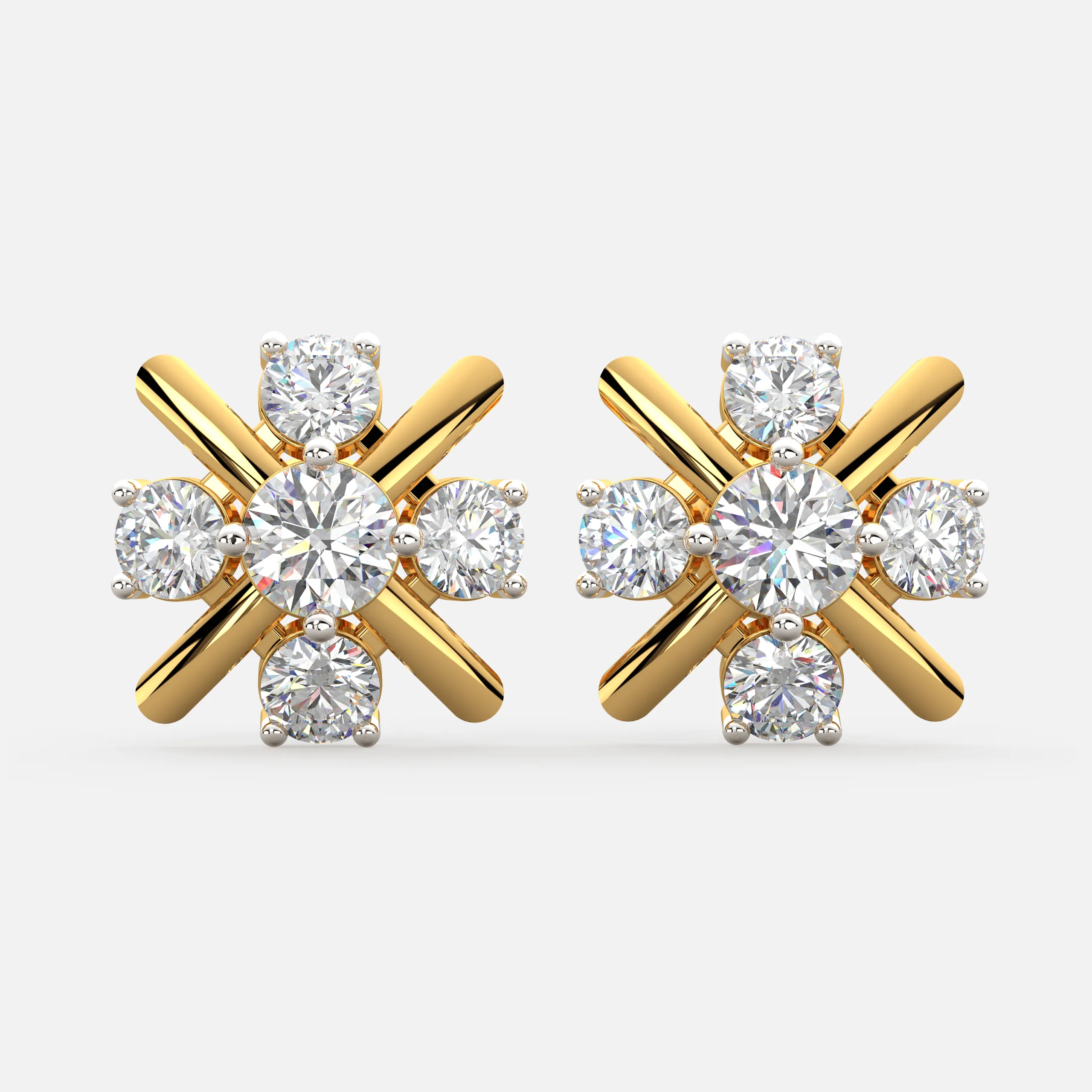 Stellar Cross Diamond Studs