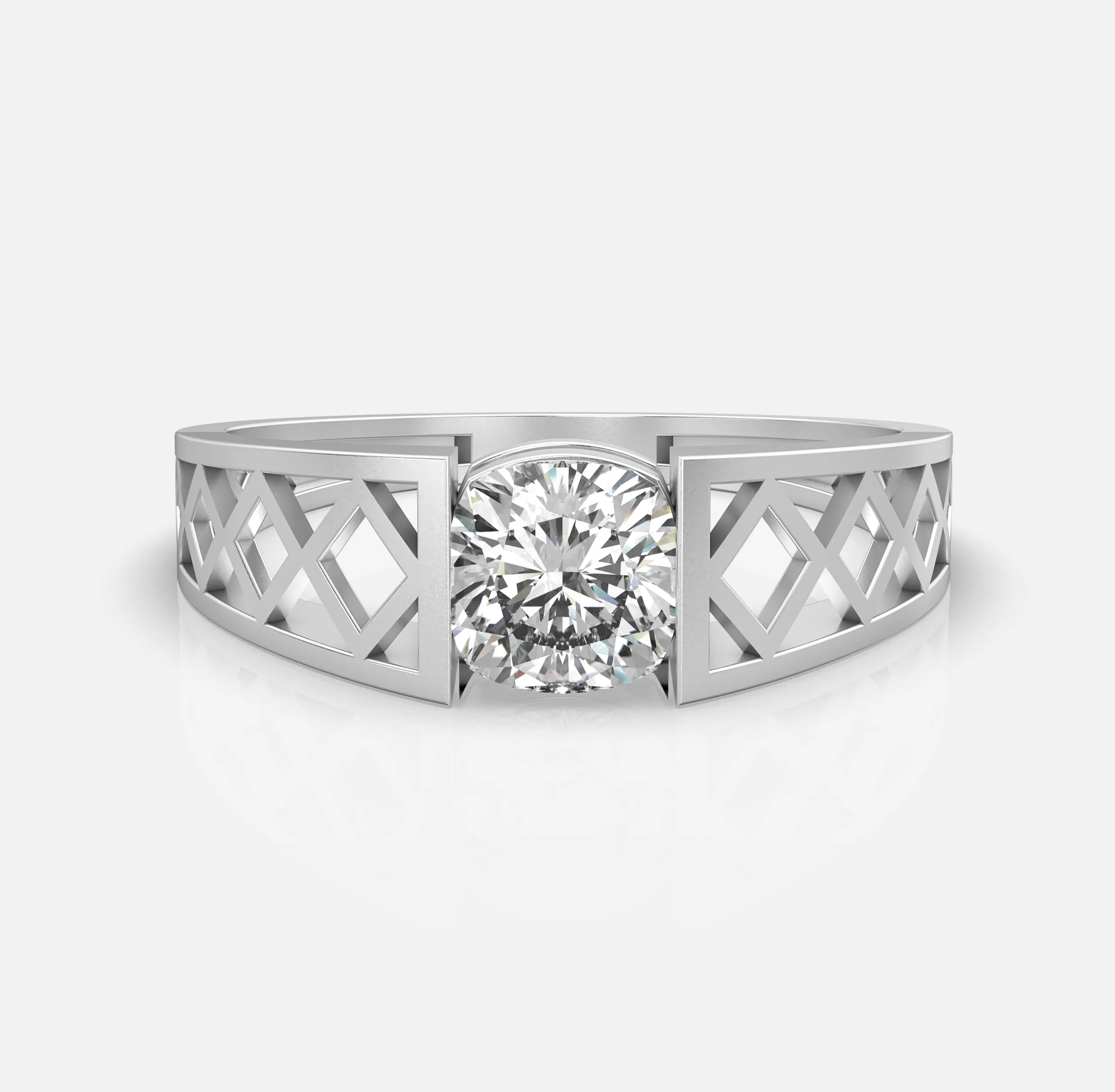 Cushion Lattice Men's Ring