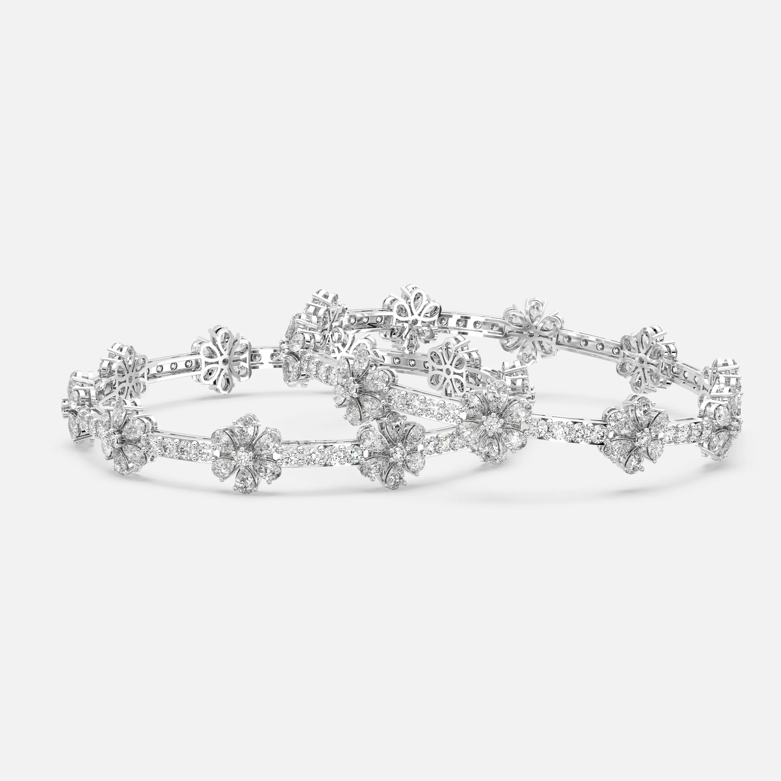 Petal Glint Diamond Bangle (1 Pcs.)