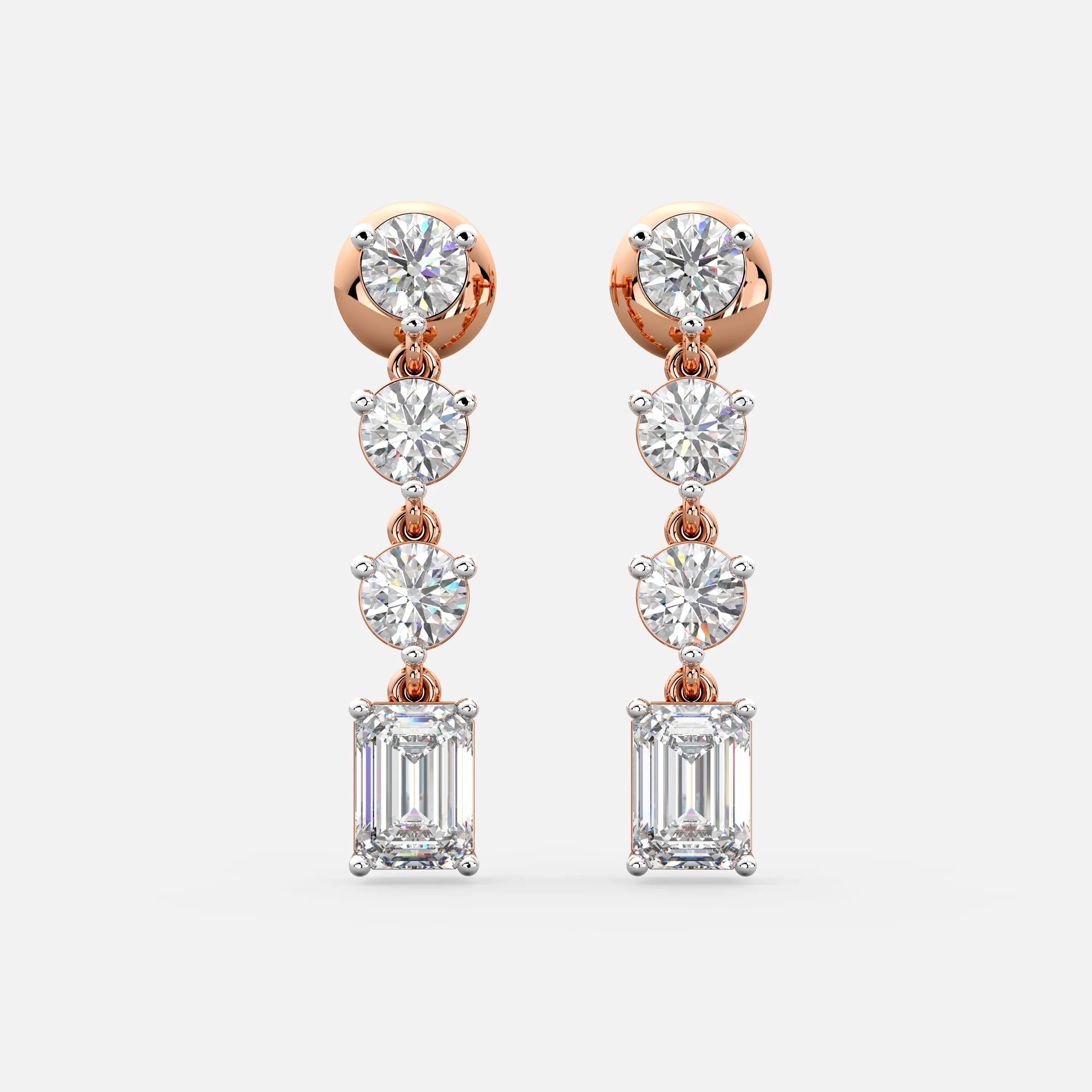 Long Diamond Drop Earrings