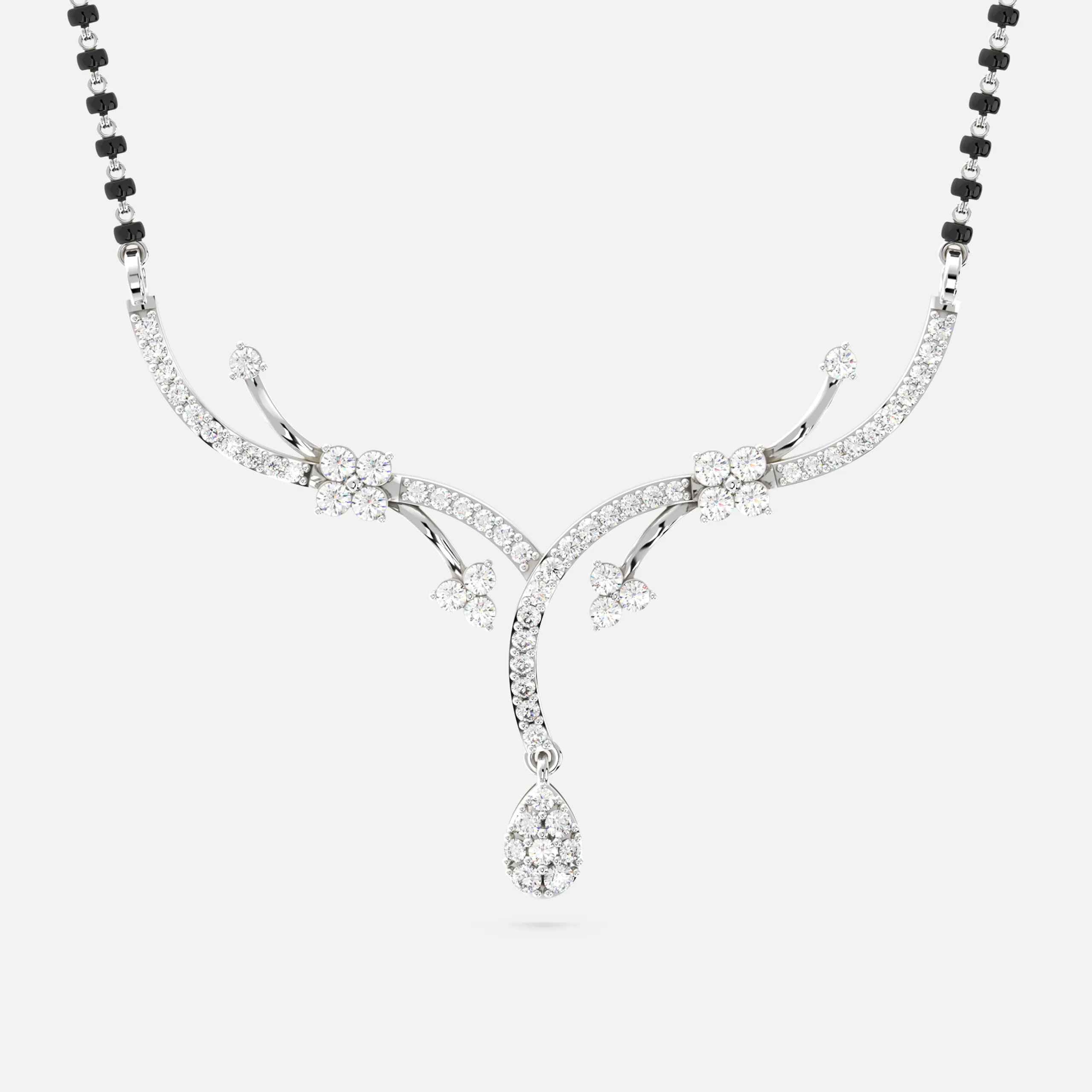 Floral Arc Diamond Mangalsutra