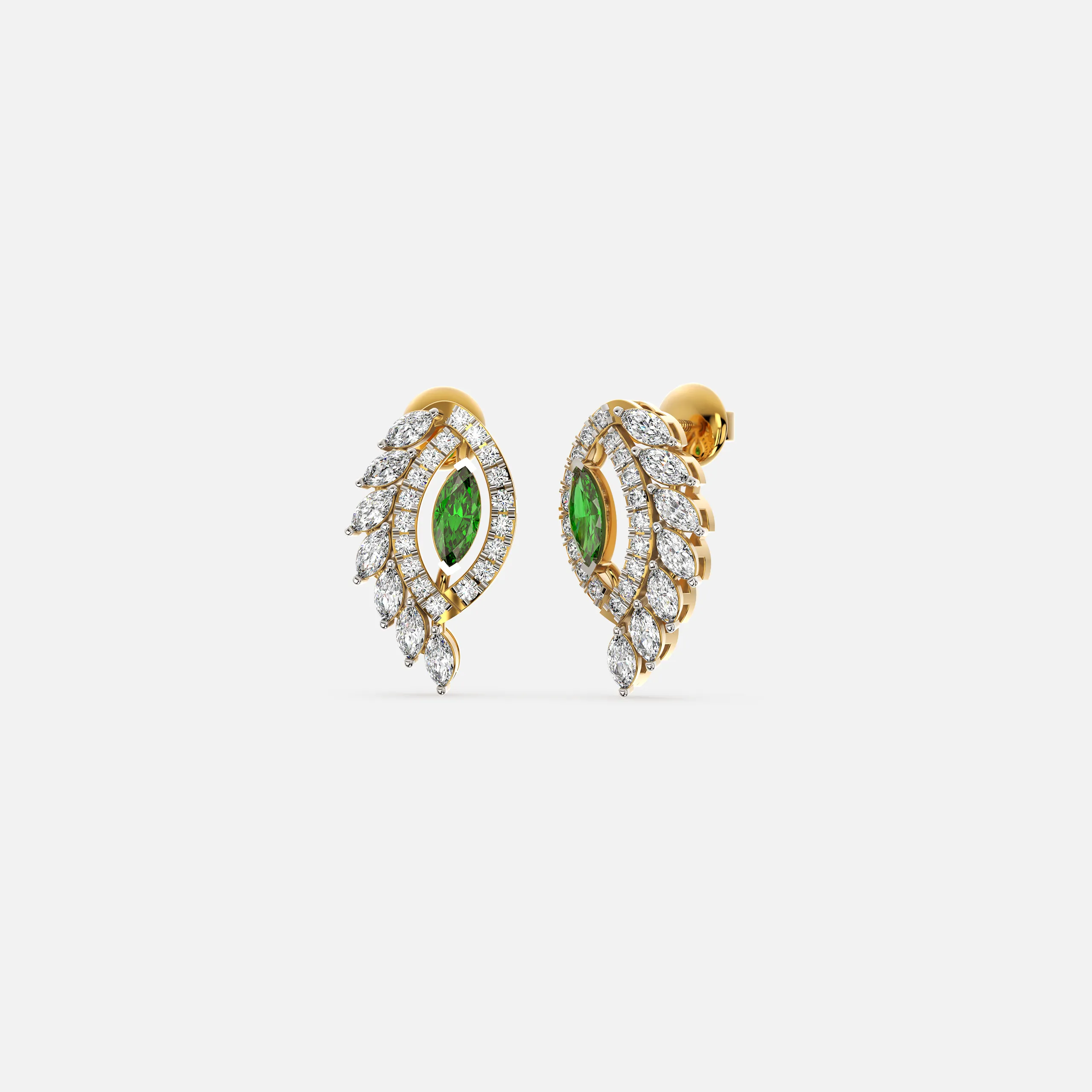 Emerald Whirl Earrings