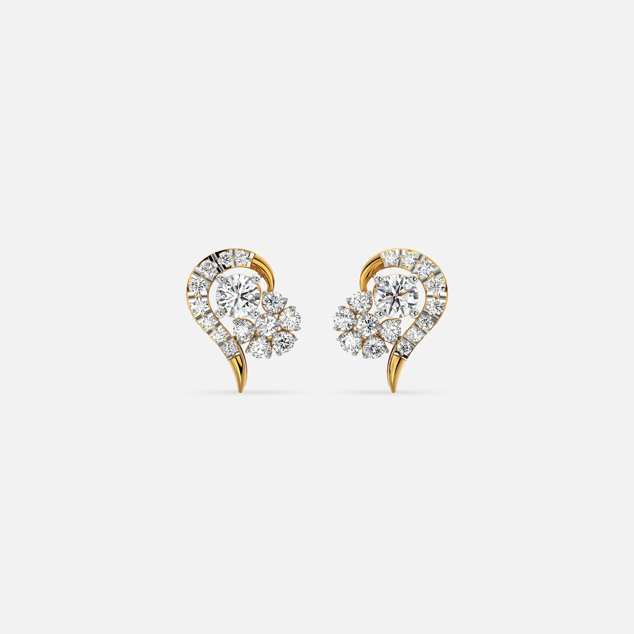 Floral Drop Diamond Earrings