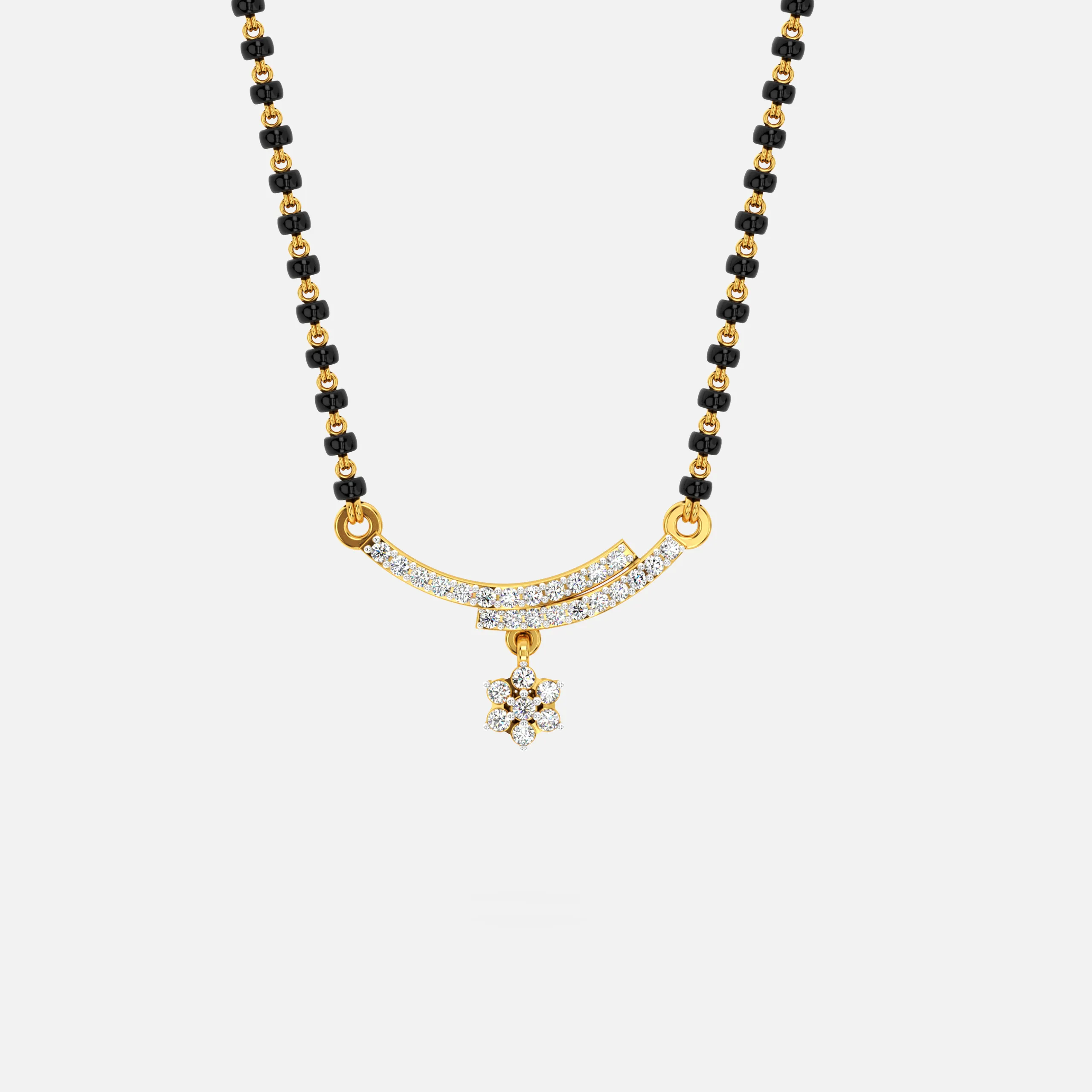 Floral Curve Diamond Mangalsutra