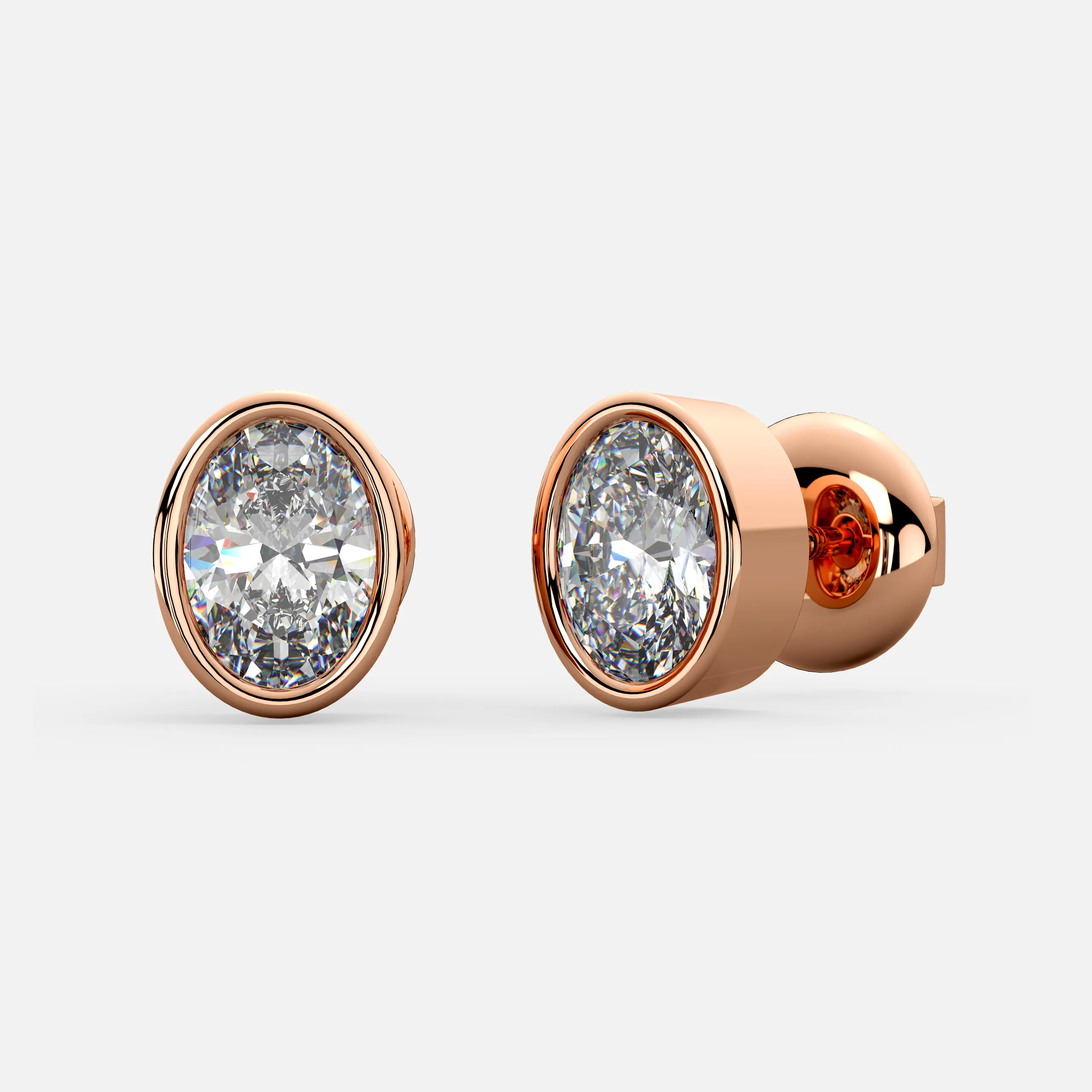 Oval Diamond Studs