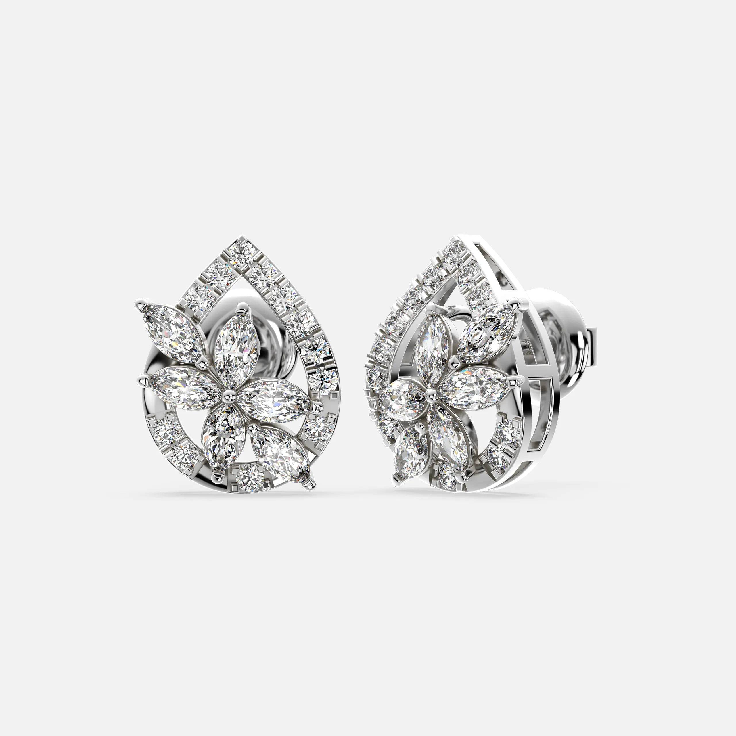 Floral Grace Diamond Earrings