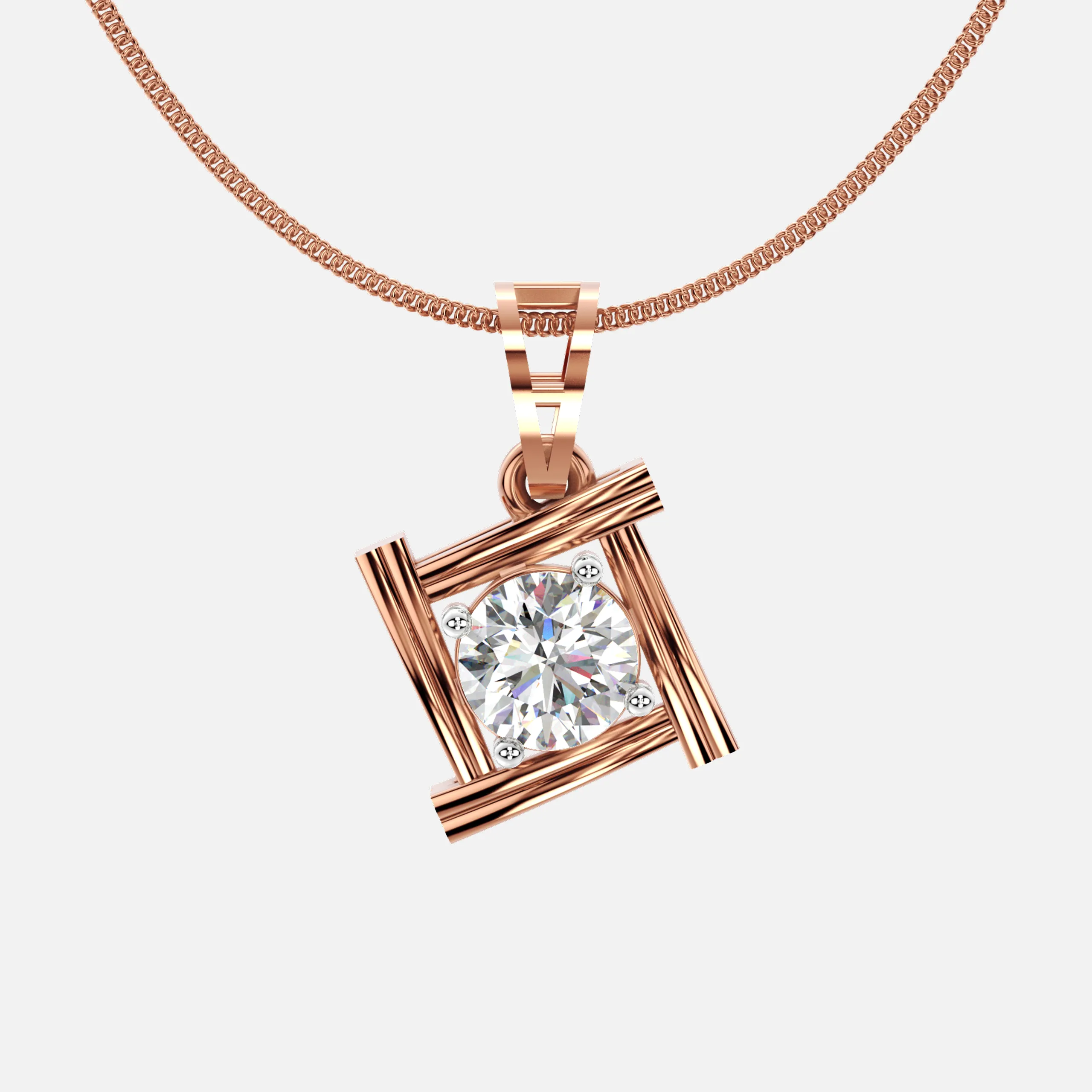 Radiant Solitaire Diamond Pendant