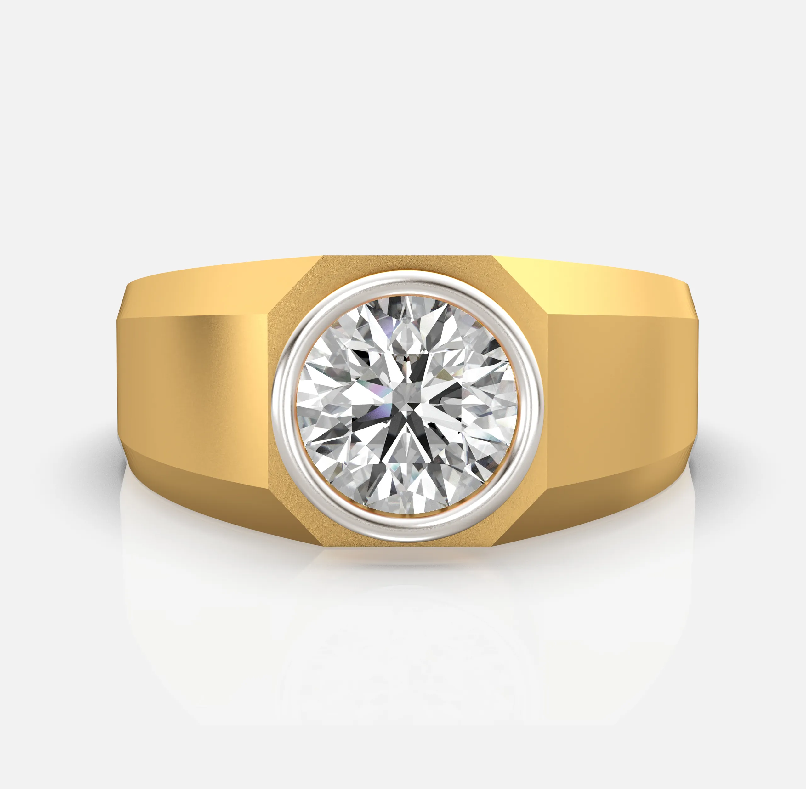 Solitaire Bezel Men’s Ring