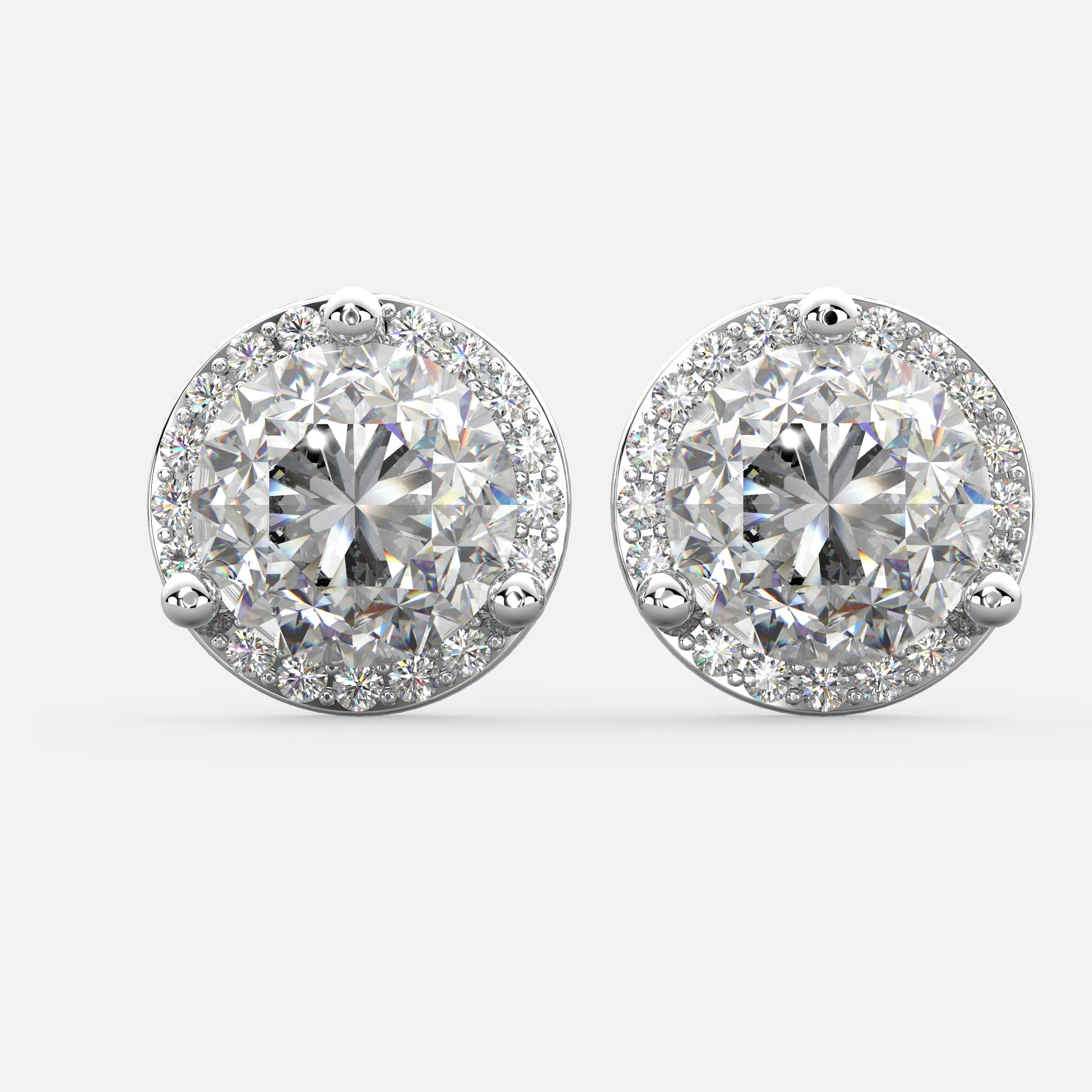 Halo Diamond Stud Earrings
