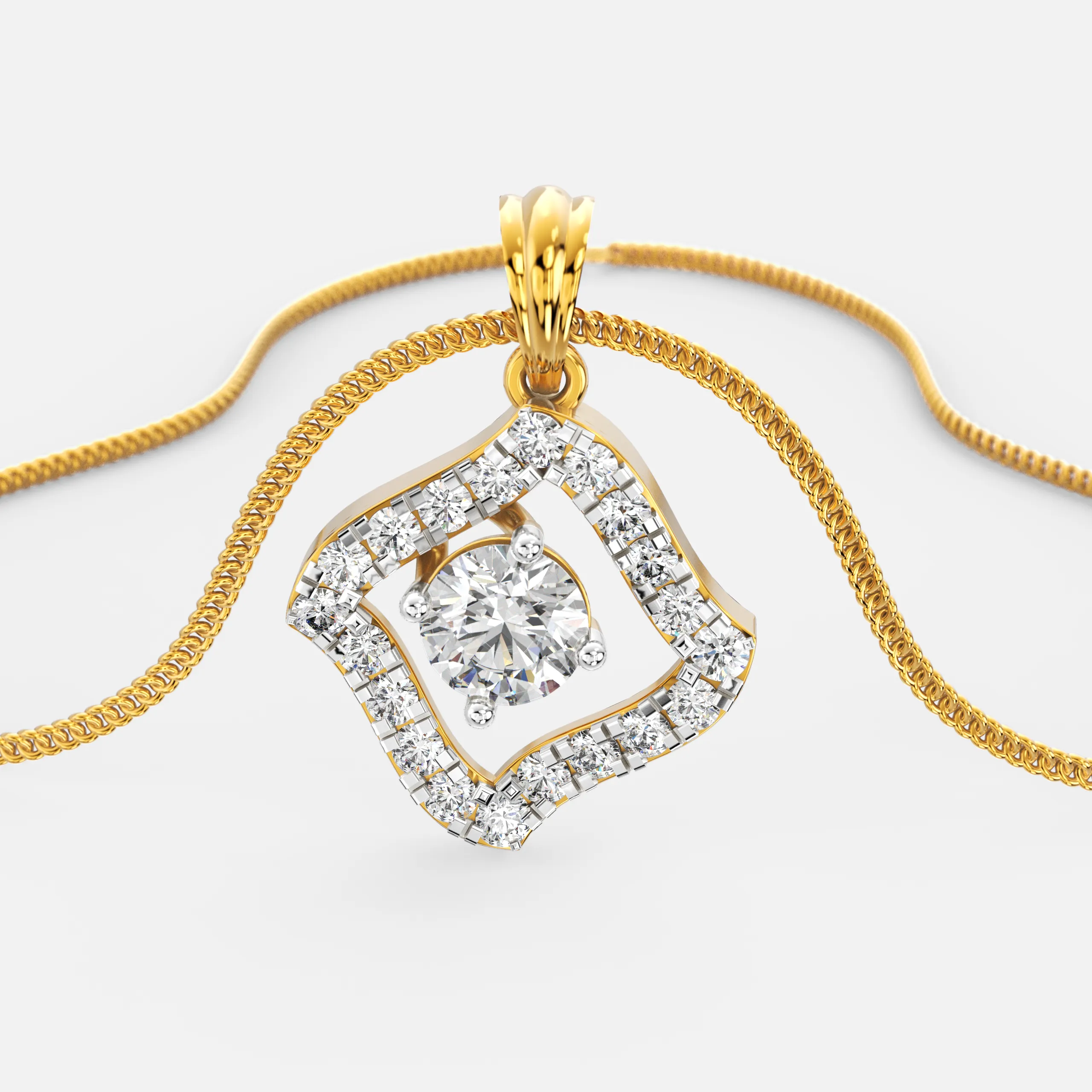 Radiant Curve Diamond Pendant