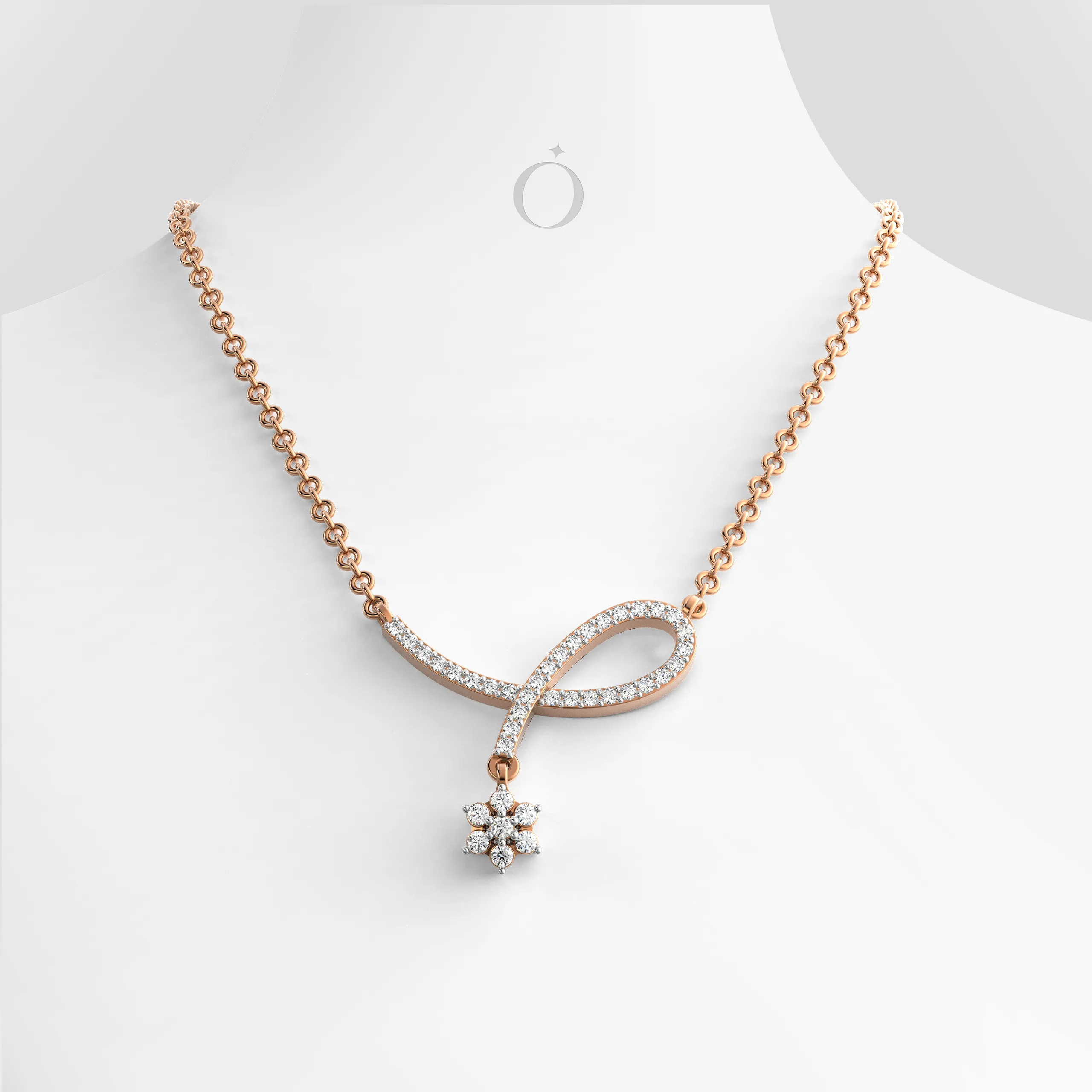 Looping Floral Diamond Necklace