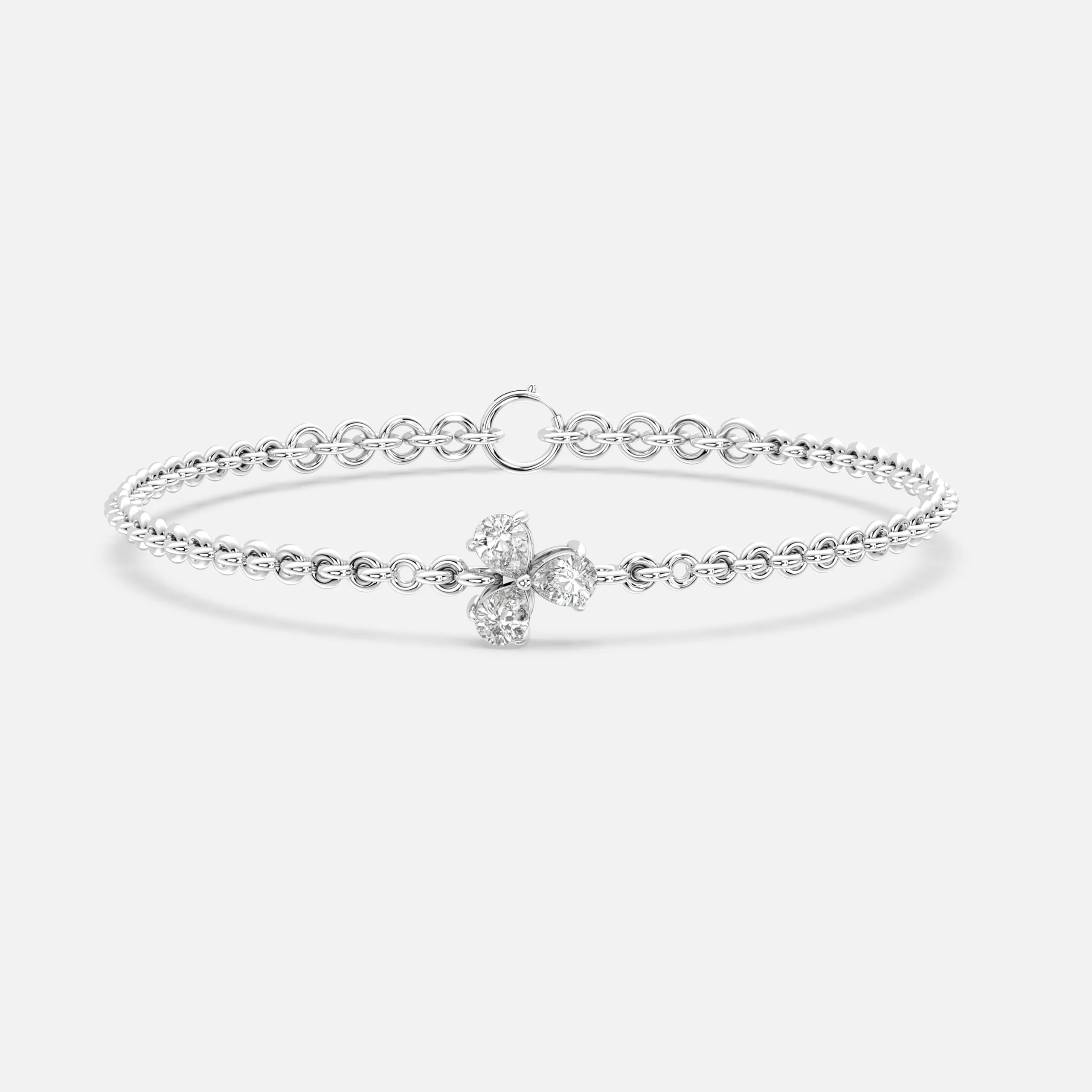 Floral Link Diamond Bracelet